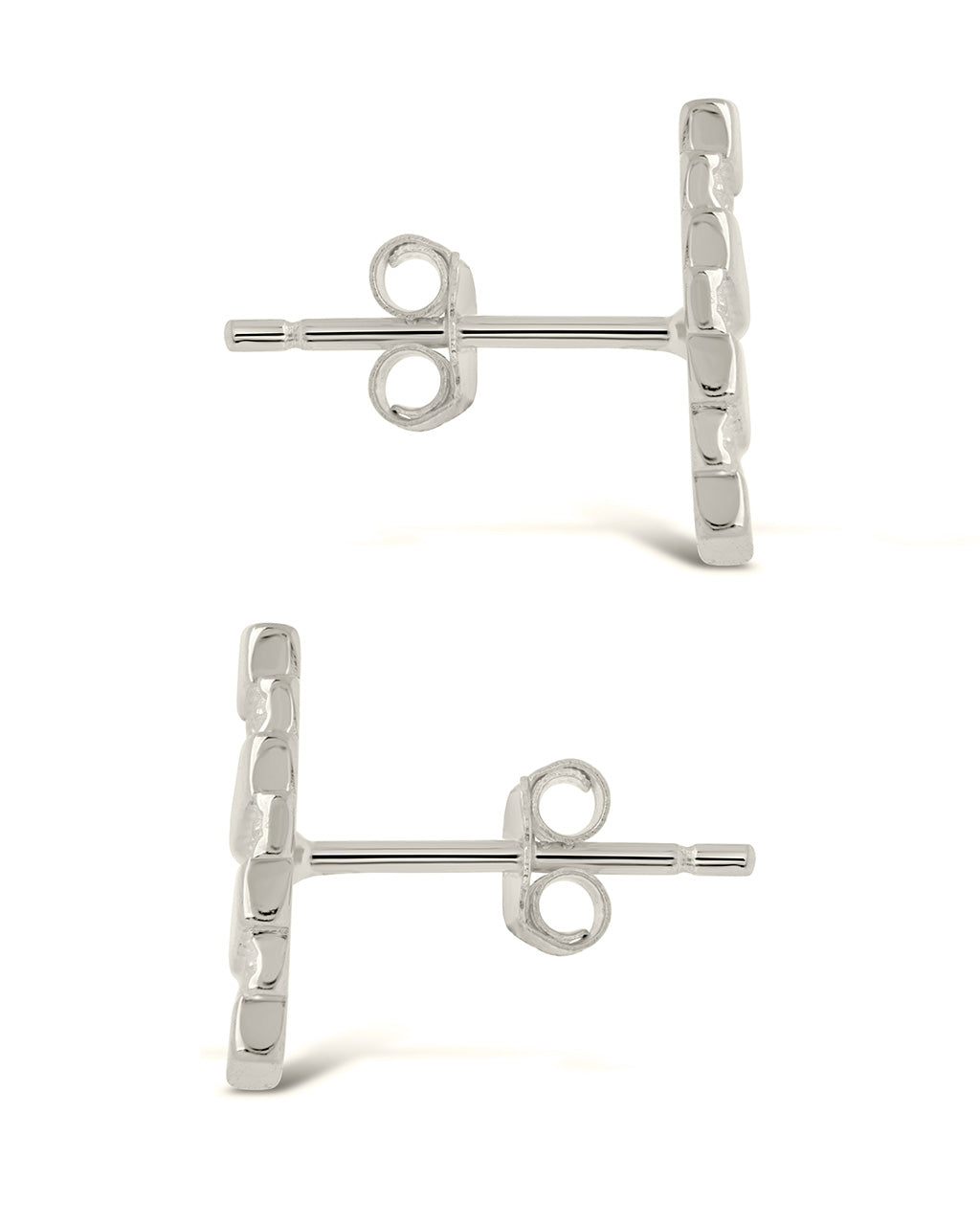 Sezia Textured Stud Earrings for Women - Hypoallergenic Stainless Steel Small Hoop Earrings - Perfect for Everyday Wear, Office & Casual Outfits