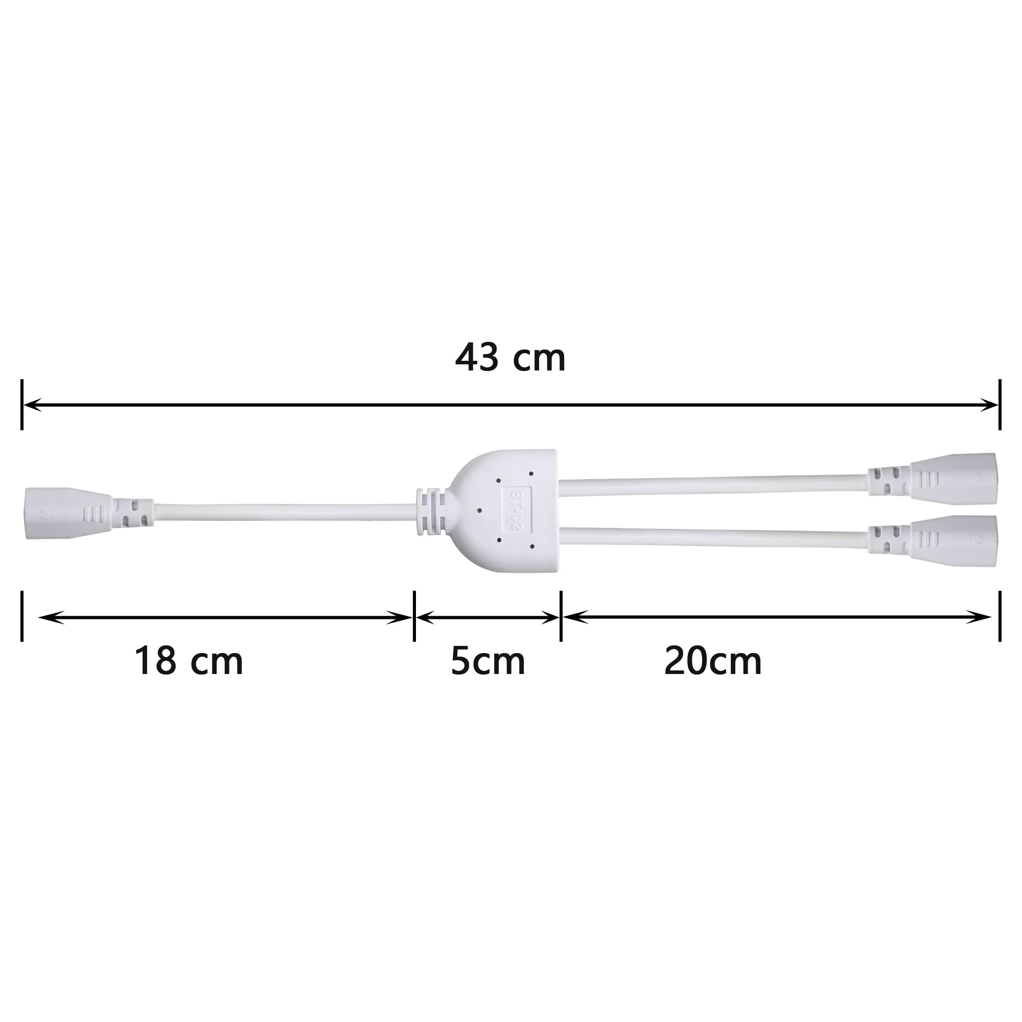 SinLoon T5 T8 LED Splitter Cable - 3 Pin LED Wire Connector, 2 Way Splitter Extension Cord for Ceiling Lights & LED Tube Lamps - 1 to 2 Way Adapter for Home, Office & Commercial Lighting Installations