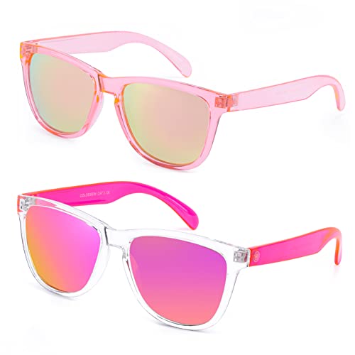 A6 - Pink + Light Orange - Mirrored Lens