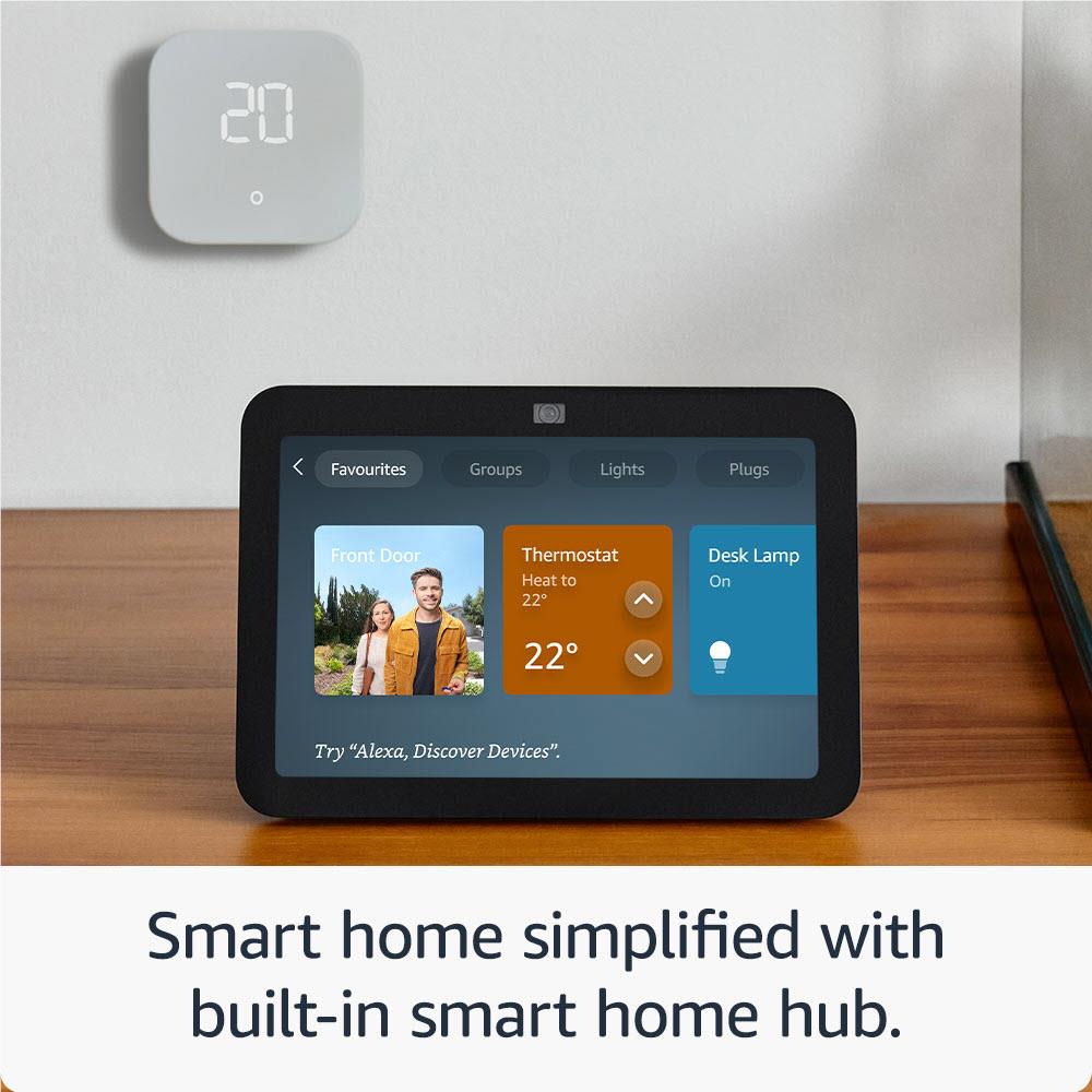 Amazon Echo Show 8 (3rd Generation) - Smart Display with Alexa - Charcoal - HD Screen, Smart Home Control, Video Calls - Perfect for Kitchen, Living Room & Bedroom