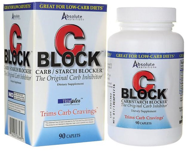Absolute Nutrition CBlock - 90 Caplets | Carb Blocker Supplement for Weight Management | Supports Healthy Digestion & Metabolism | Ideal for Low-Carb Diets & Active Lifestyles