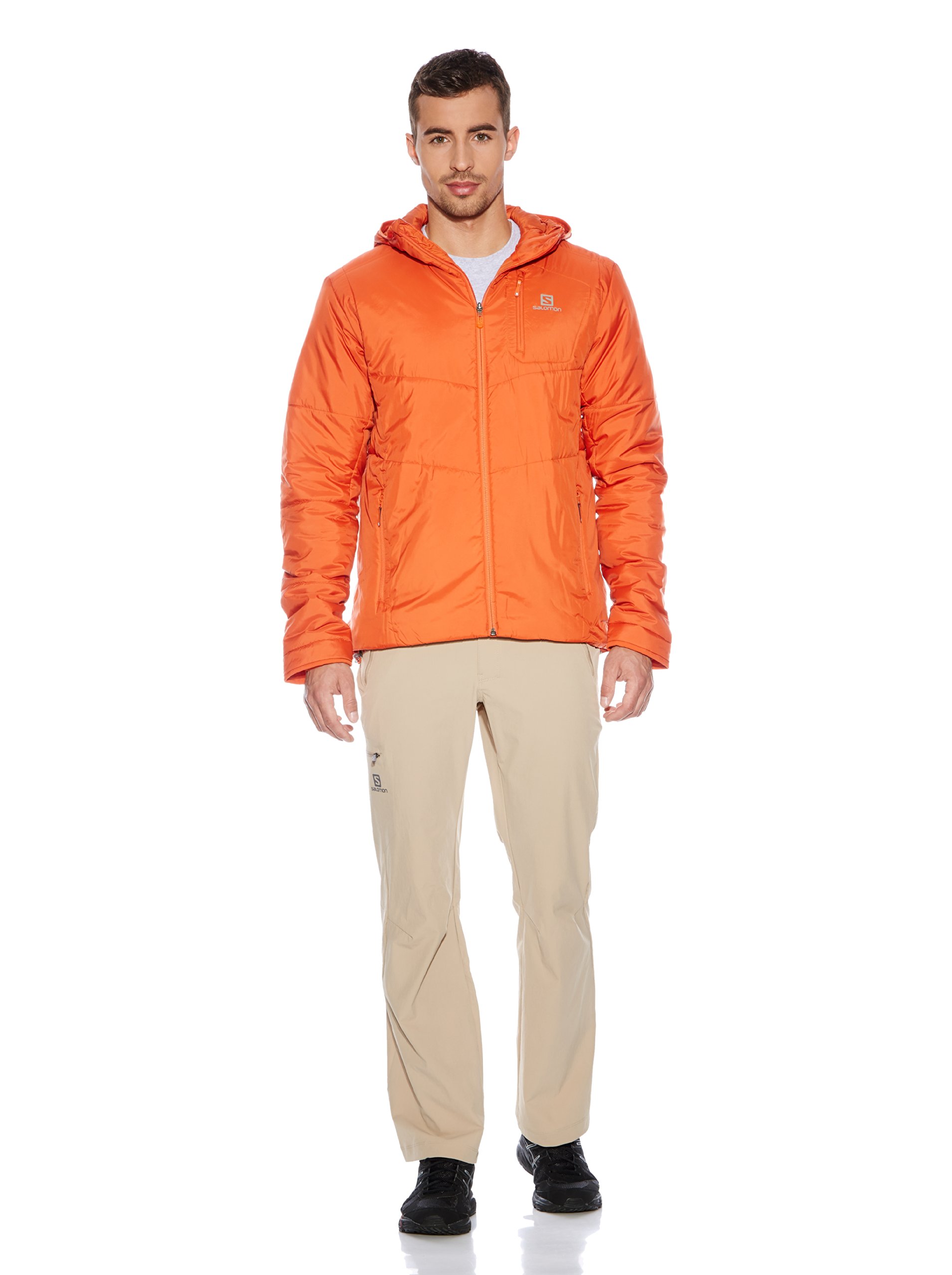 Salomon Men's Insulated Hoodie Jacket - Waterproof Winter Jacket for Hiking & Outdoor Activities - Warm Fleece Lined Windbreaker for Camping, Skiing & Snowboarding