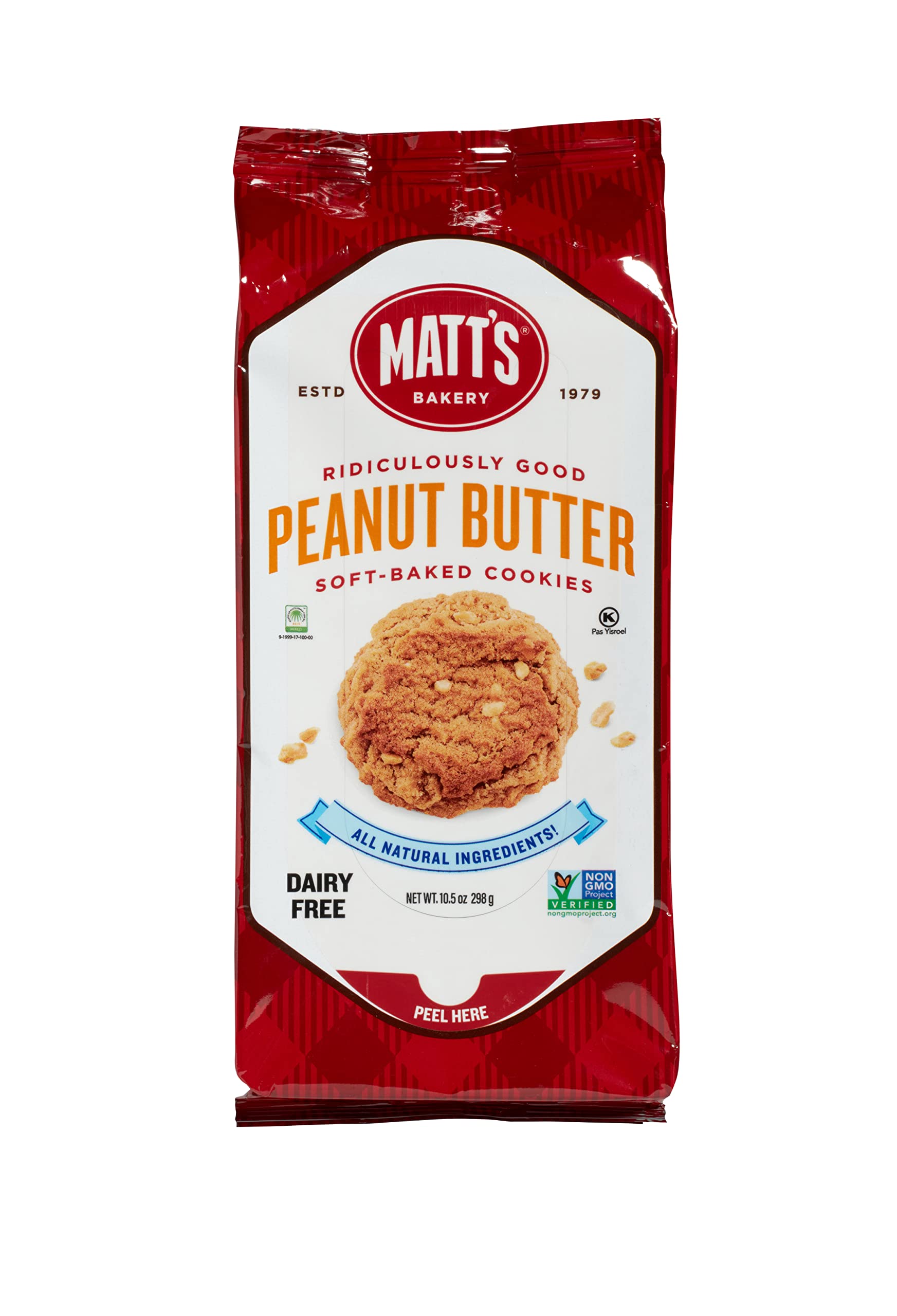 Matt's Bakery Soft-Baked Peanut Butter Cookies - All Natural, Non-GMO, Gluten-Free Snacks (10.5oz Pack) | Perfect for Lunchboxes, Office Snacks & Afternoon Tea Treats