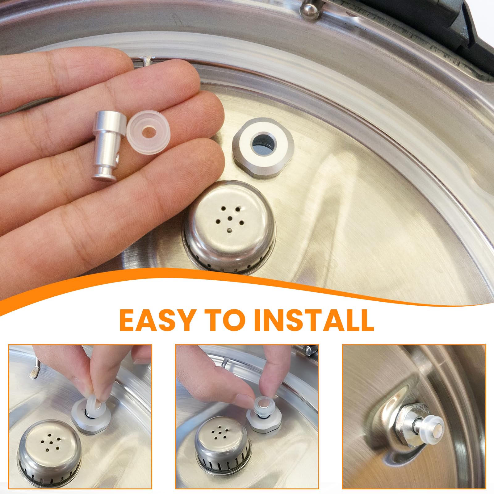 2-Pack Universal Replacement Float Valves & 4-Pack Sealer Gaskets - Compatible with Pressure Cookers XL, YBD60-100, PPC780, PPC770, PPC790 - Perfect for Pressure Cooker Maintenance & Safety Upgrades