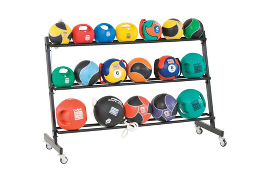 Warrior 3-Tier Medicine Ball Storage Rack - Heavy Duty Gym Equipment Organizer for Home & Commercial Use - Perfect for CrossFit, Functional Training & Fitness Studios