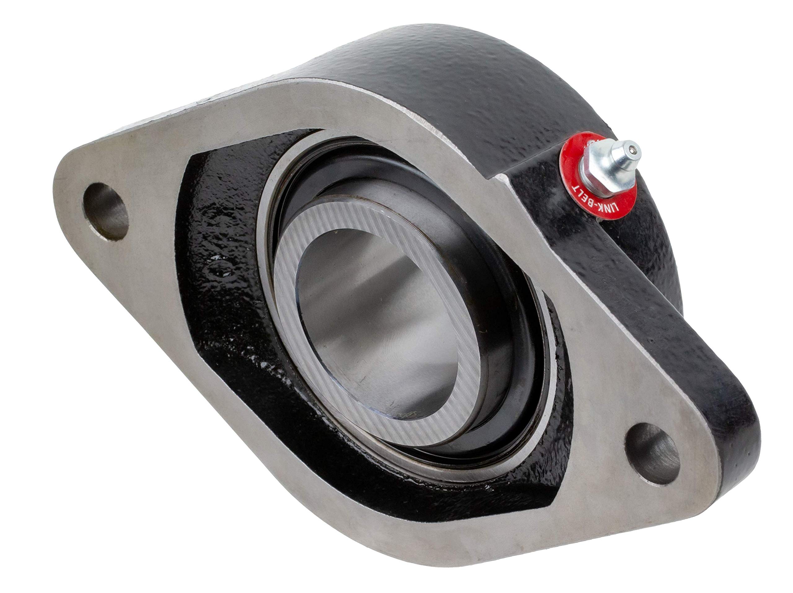 FX3U220N Ball Bearing Flange Unit - 2 Bolt Holes, Standard-Duty Cast Iron Bearing with Spring Locking Collar, 1-1/4