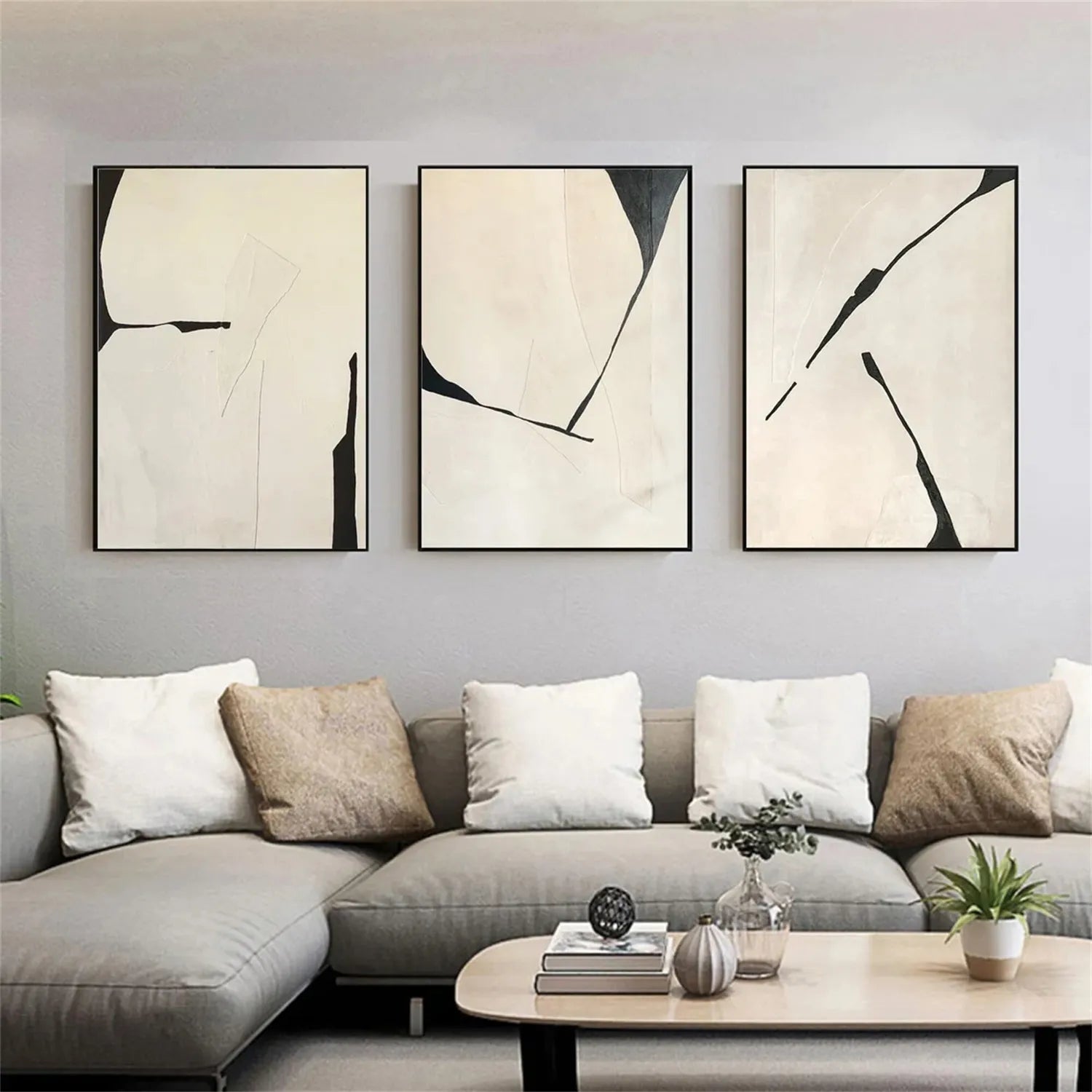 Abstract Painting Set of 3 - Modern Wall Art Canvas Prints for Living Room, Bedroom & Office Decor #AB211 | Perfect for Home & Office Interior Design