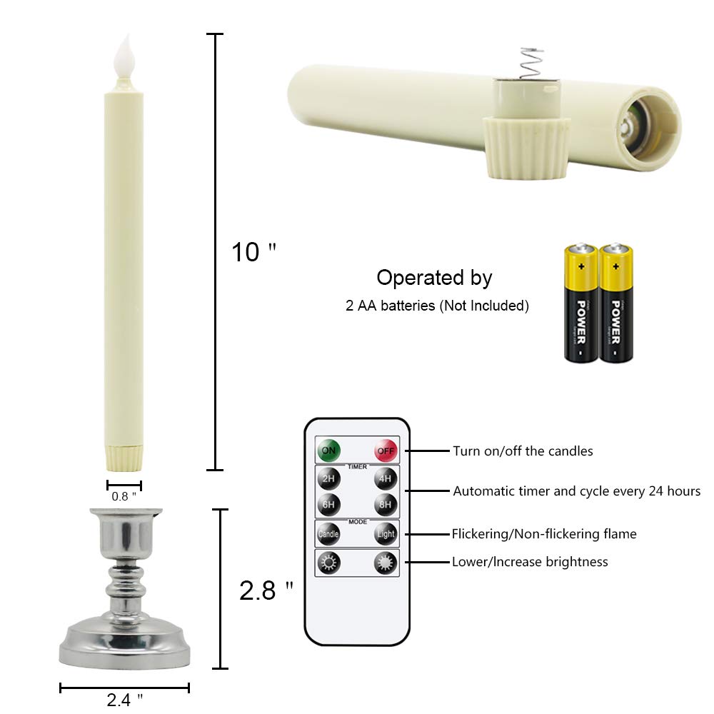 Flameless LED Candles with Remote & Timer - 6 Pack for Christmas Decor