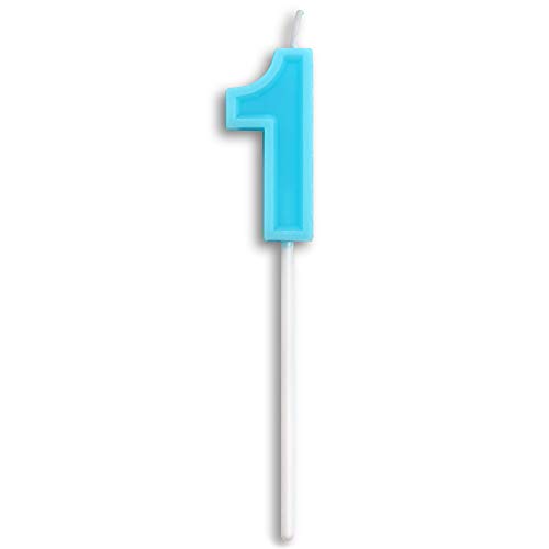 Number 1 Dollet Birthday Candles - Blue Happy Birthday Cake Topper Candle for Party Decorations | Perfect for 1st Birthday Celebrations, Baby Showers & Anniversary Cakes