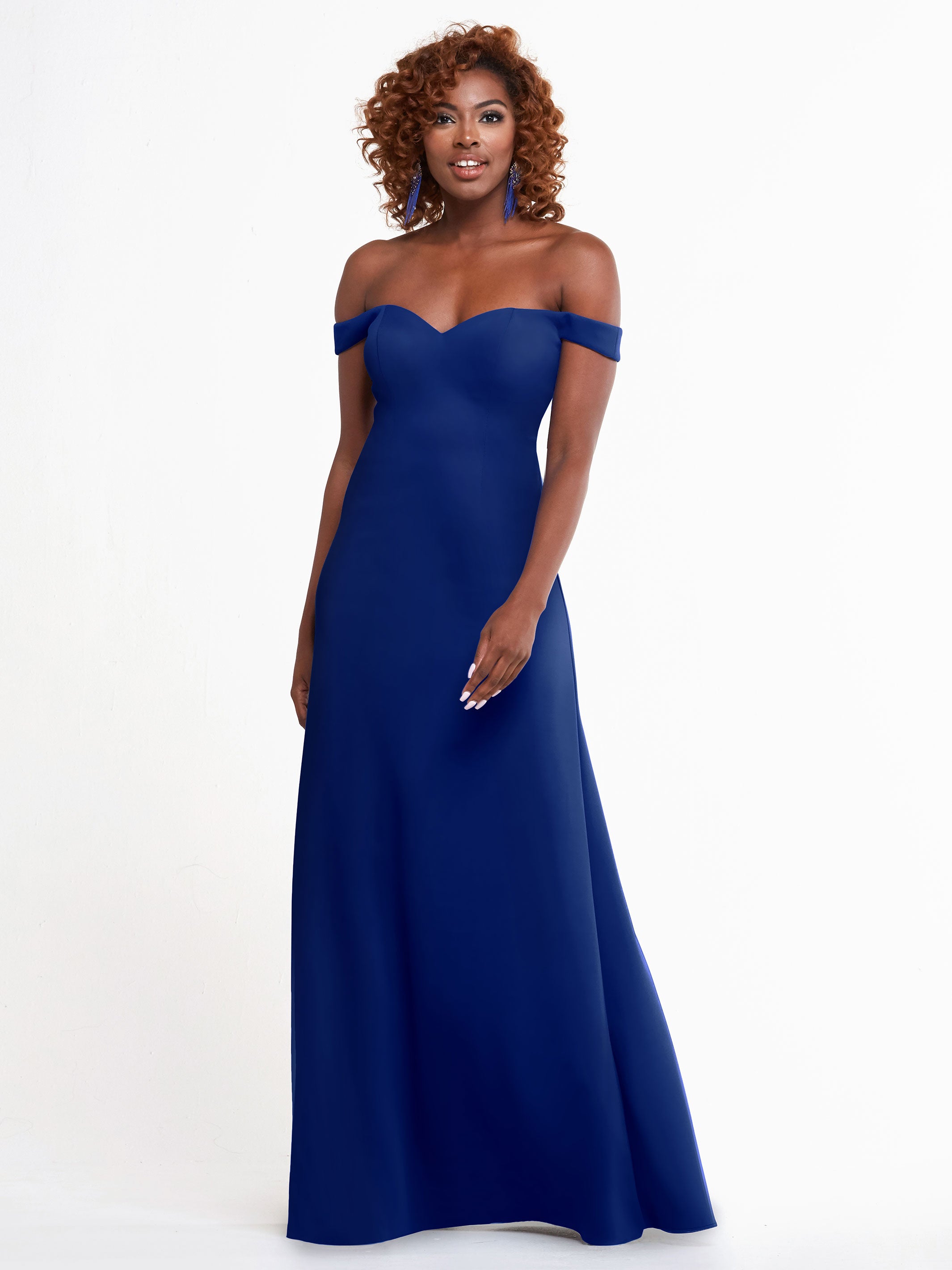 Elegant A-Line Double Knit Bridesmaid Dress with Off-the-Shoulder Straps - Perfect for Weddings, Formal Events & Special Occasions