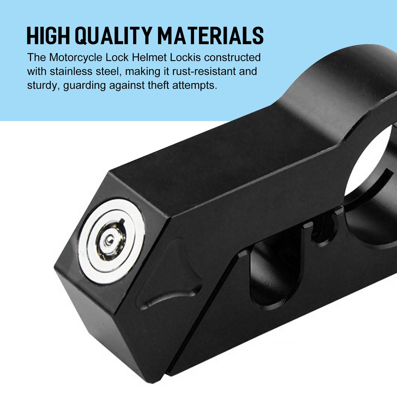 Heavy Duty Motorcycle Helmet Lock with 2 Keys - Anti-Theft Handlebar Grip for Bikes & ATVs - Secure Riding Gear