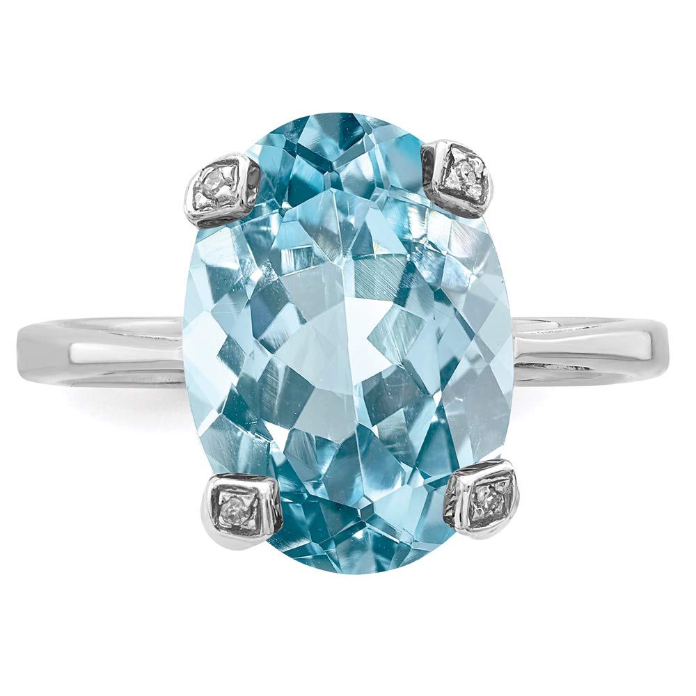 925 Sterling Silver Swiss Blue Topaz Ring - Women's Fine Jewelry Gift for Her - Perfect for Anniversaries & Special Occasions