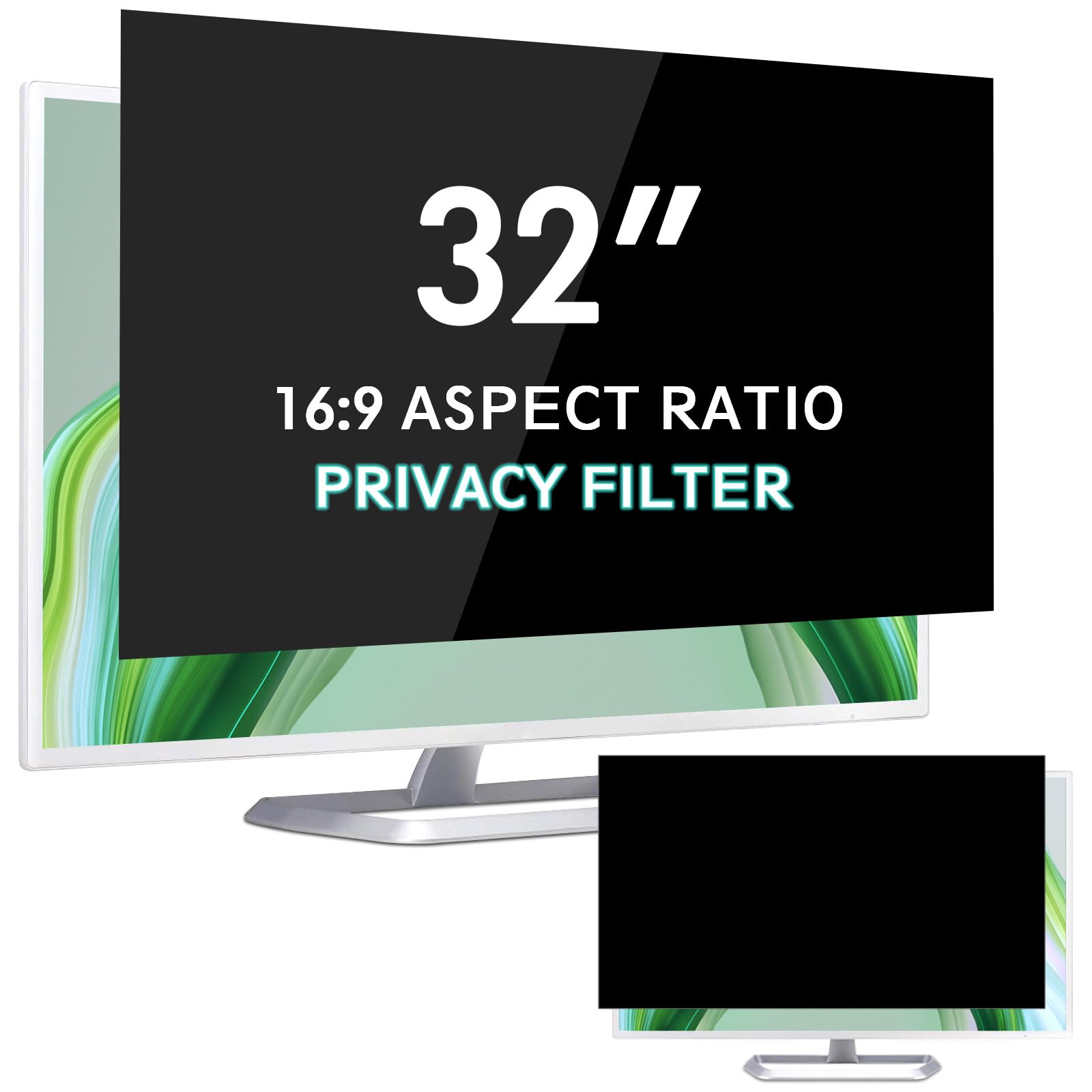 FILMEXT 32 Inch Privacy Screen Filter for 16:9 Computer Monitor - Anti Blue Light, Anti Glare, Privacy Shield for Office, Home & Gaming Use