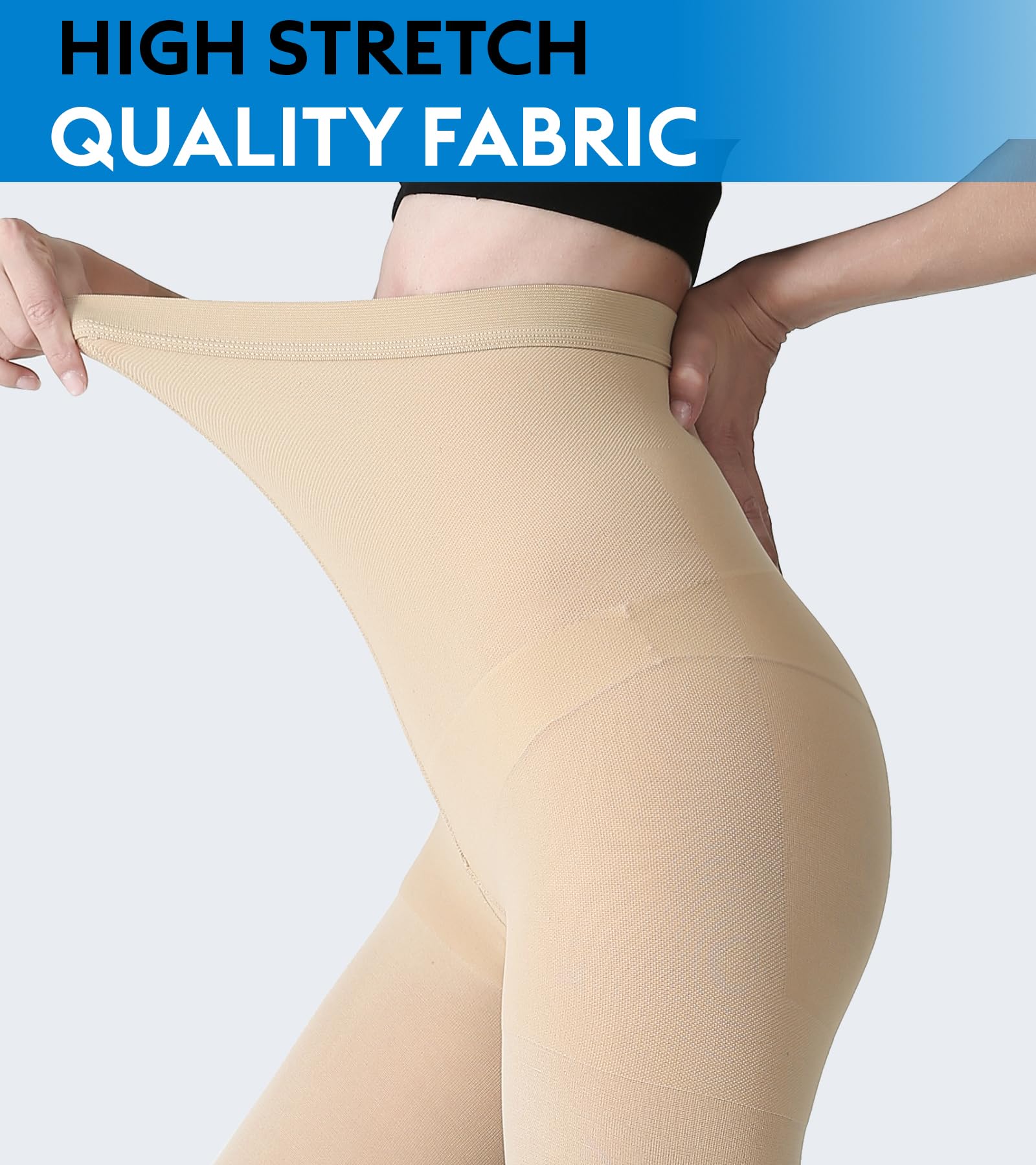 KEKING Medical Compression Pantyhose for Women & Men - 20-30 mmHg Graduated Support Stockings with Open Toe - Ideal for Circulation, Varicose Veins & Travel Comfort