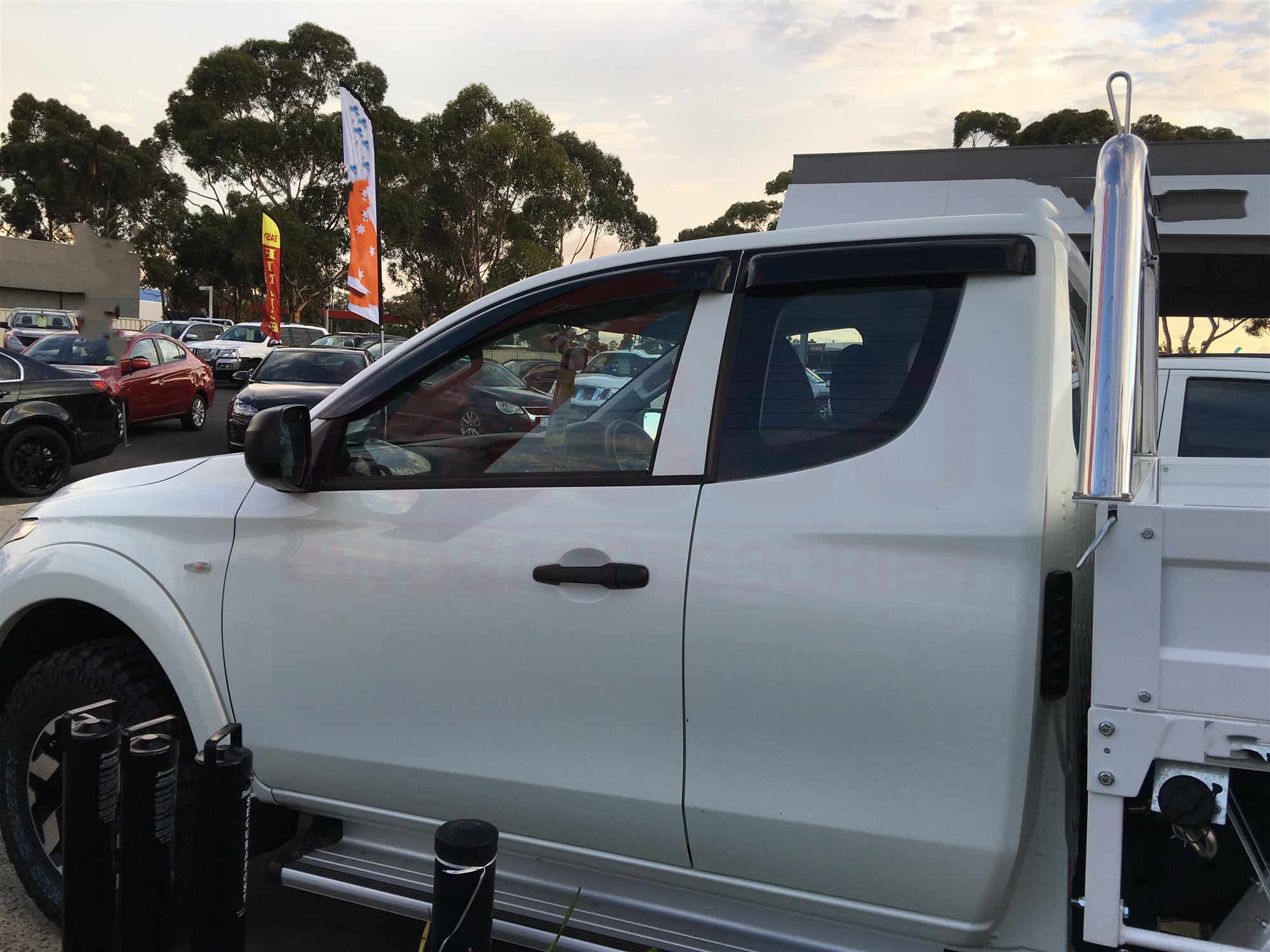 **Mitsubishi Triton MQ MR Extra Cab (2015-2024) Weather Shields - Durable Injection Molded Rain Guards for All-Weather Protection - Perfect for Off-Roading & Daily Commuting**