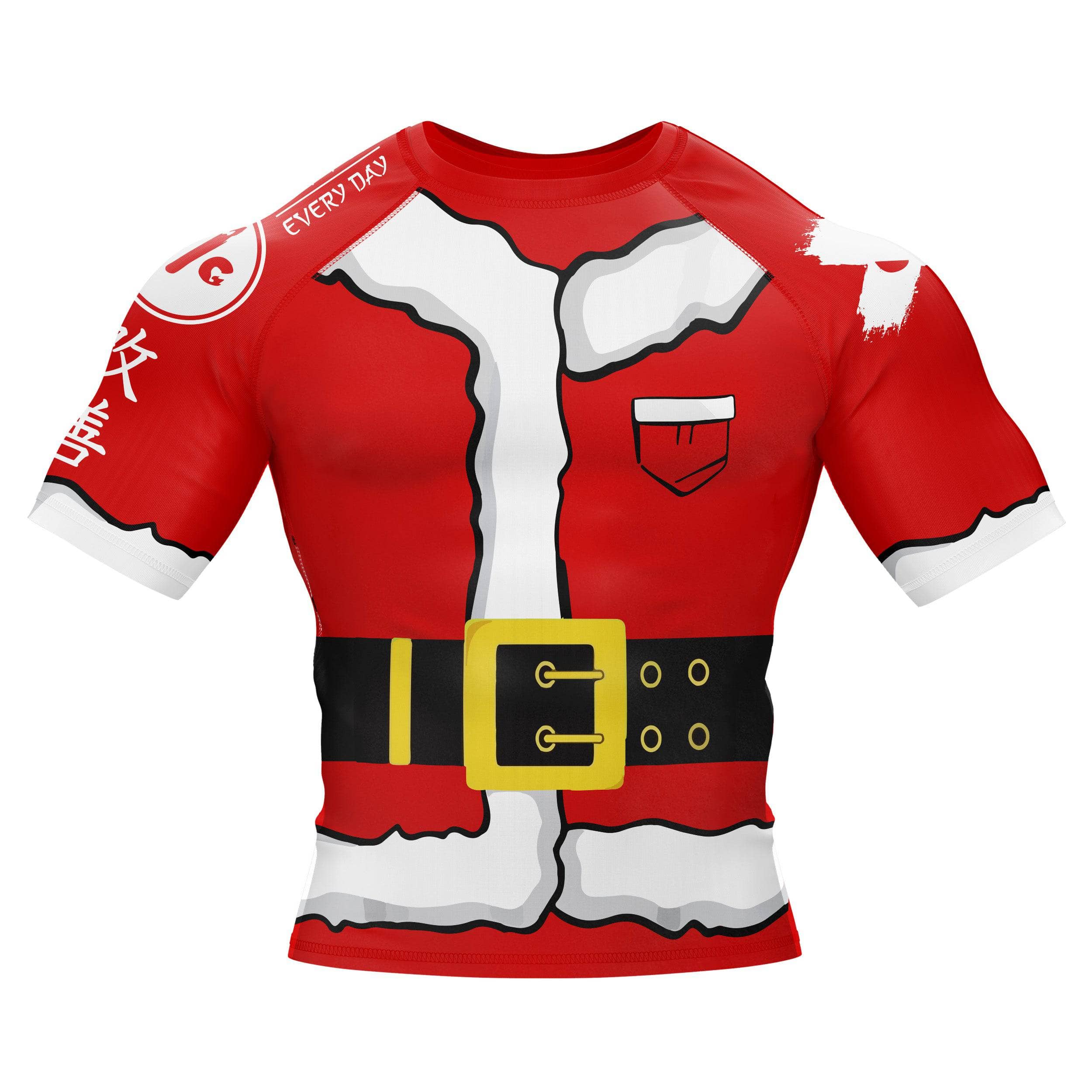 Santa Claus BJJ Rash Guard - Brazilian Jiu Jitsu Training Shirt for Men & Women - Christmas Themed MMA Grappling Apparel for Holiday Training & Gifts