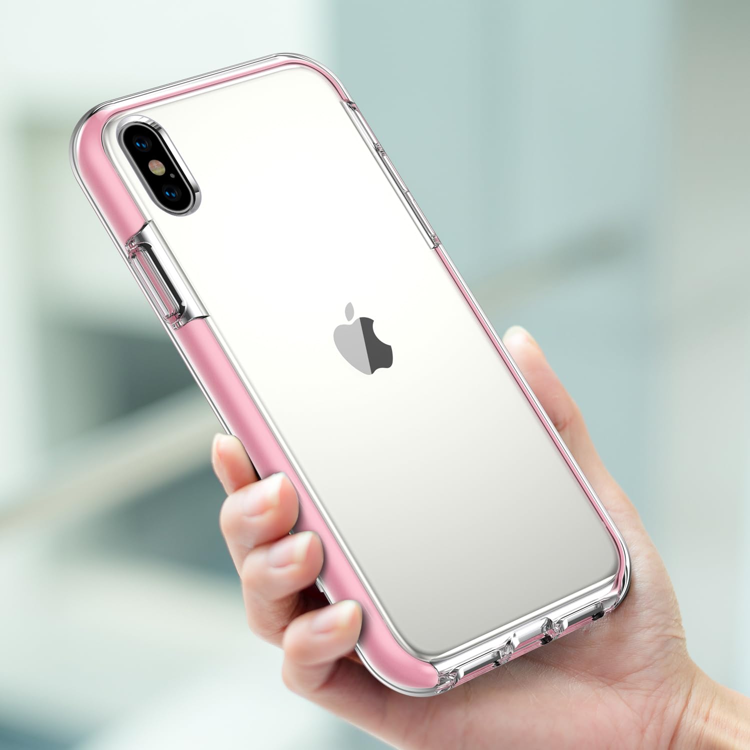 COOLQO iPhone Xs Max Case 6.5 Inch with 2 Tempered Glass Screen Protectors - Clear 360 Full Body Protection Shockproof Silicone Phone Cover (Pink) - Perfect for Everyday Use, Travel & Outdoor Activities