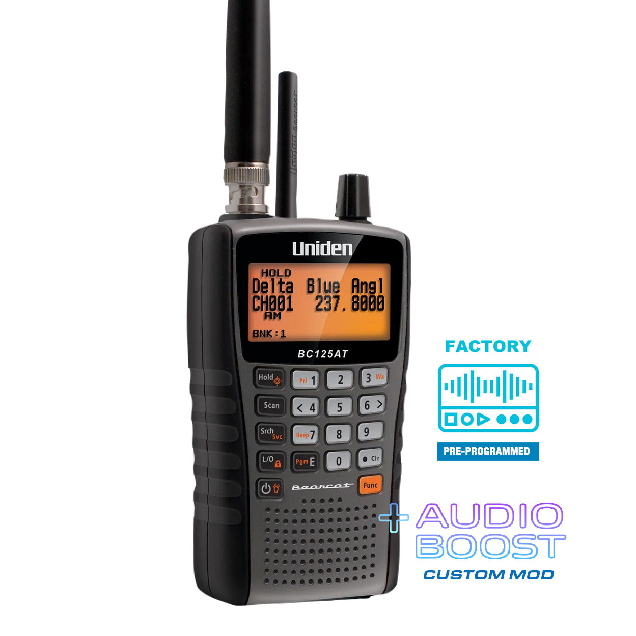 Uniden BC 125AT Digital Race Scanner with Audio Boost - Premium Handheld Police Fire EMS Aviation Radio for Racing Events, Emergency Monitoring & Hobbyist Use