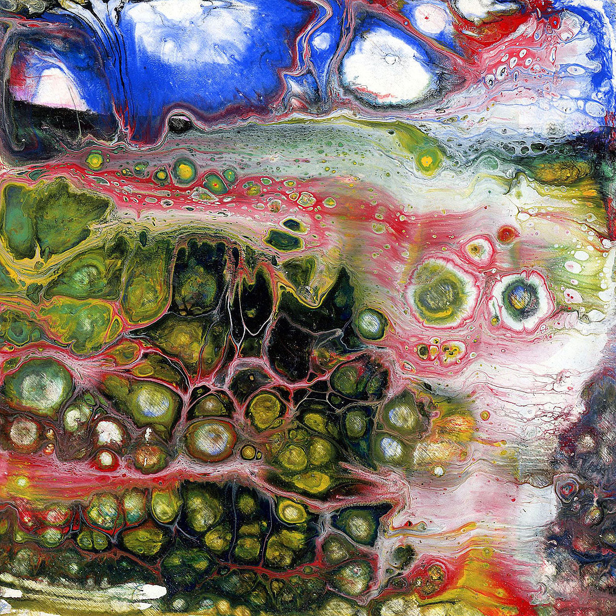 Anthony Ciambella Original 4x4 Acrylic on Panel Painting - Modern Abstract Wall Art for Home & Office Decor