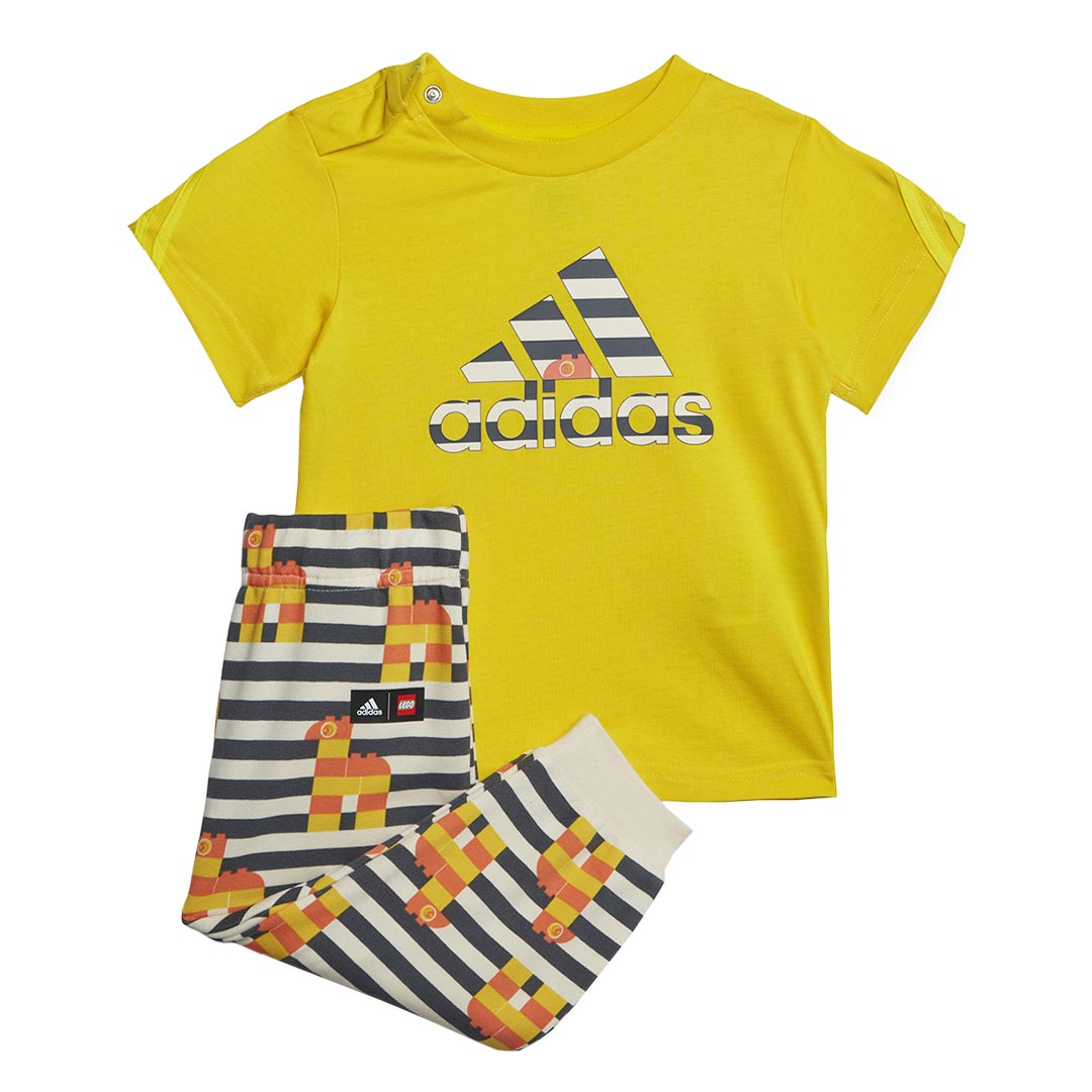 Adidas Kids' Infant Adidas x Classic LEGO T-Shirt and Pant Set (HB4462) - Comfortable Playwear for Toddlers, Matching Outfit for Daycare & Playdates