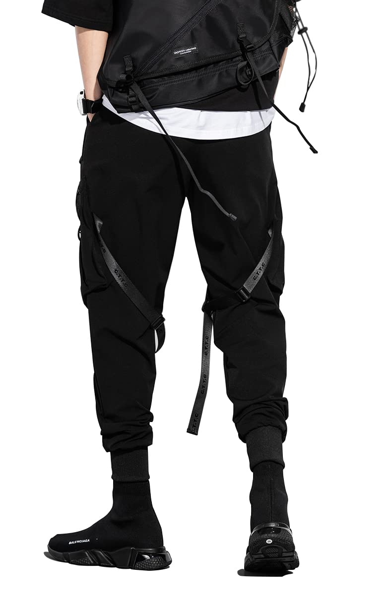 DUDHUH Men's Cargo Pants - Techwear Hip Hop Harem Jogger Pants for Streetwear & Tactical Fashion | Perfect for Urban Style, Gym Workouts & Outdoor Adventures