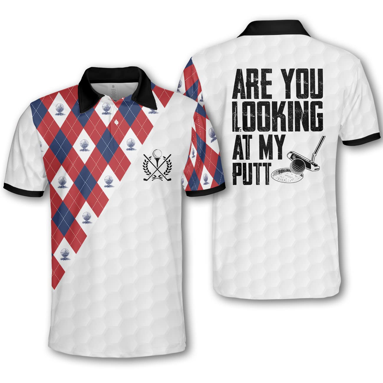 Argyle Golf Shirt for Men - Funny & Crazy Dry Fit Polo with Moisture Wicking Technology - Perfect for Golf Tournaments, Casual Wear & Outdoor Activities