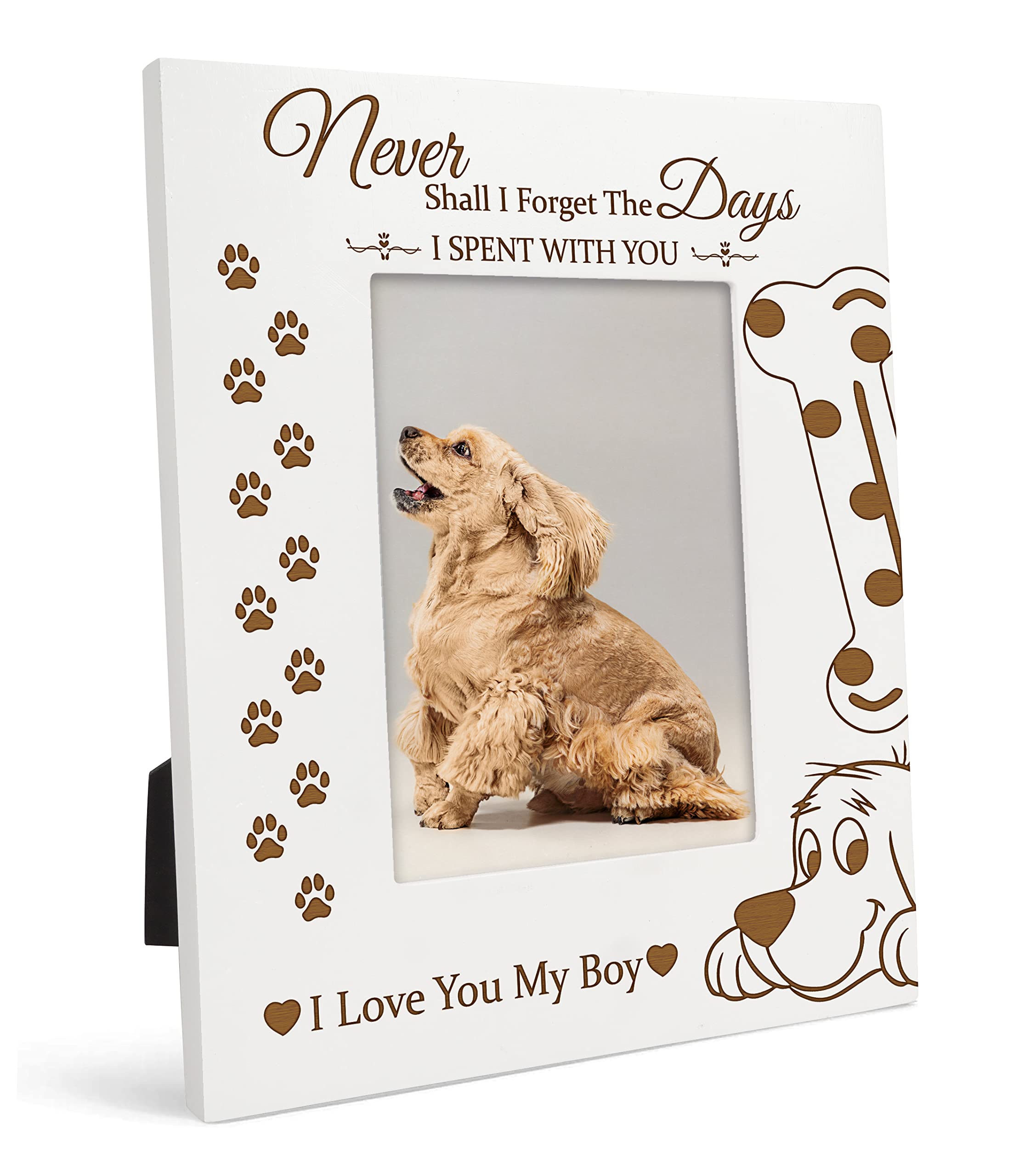Engraved Wooden Photo Frame 4x6 Inches Vertical - 'Never Shall I Forget The Days' Quote - Perfect Gift for Brothers Day, Anniversary & Special Occasions - Display Cherished Memories on Desk, Shelf or Mantel