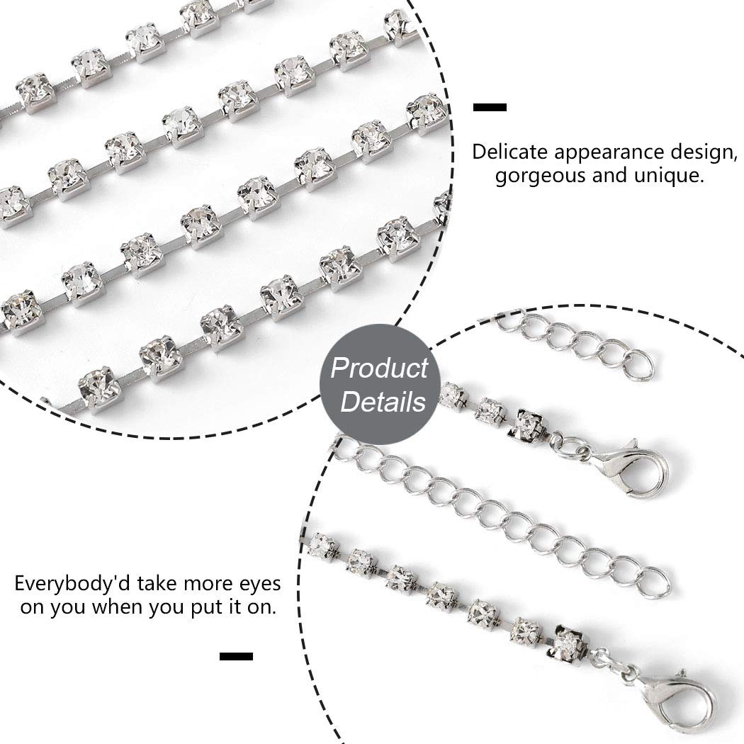 Sparkling Rhinestone Body Chain - Silver Crystal Bra Chest Harness Jewelry for Women & Girls | Perfect for Music Festivals, Bachelorette Parties & Night Out Accessories