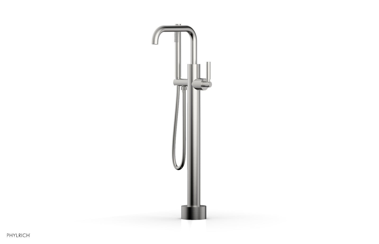 BASIC Low Floor Mount Tub Filler with Lever Handle and Hand Shower D130 45 03 - Perfect for Modern Bathroom Renovations and Spa-Like Shower Experiences
