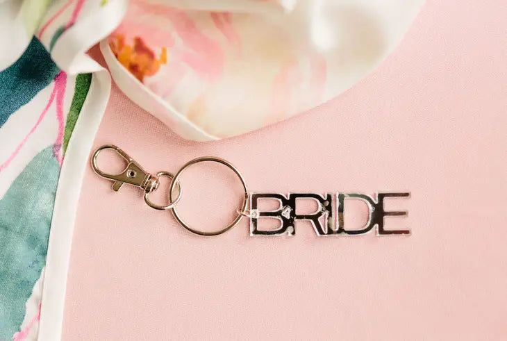 Elegant Silver Bride Keychain - Perfect Wedding Gift for Brides, Bridesmaids & Newlyweds - Great for Wedding Favors, Bridal Shower & Anniversary Gifts