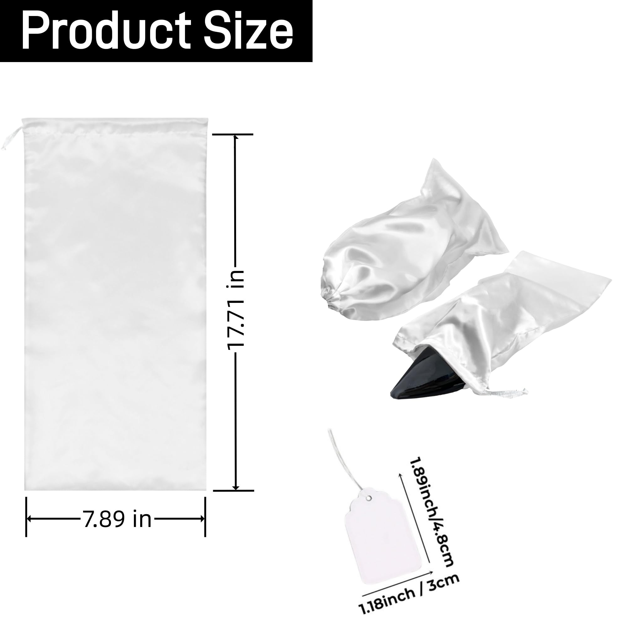 Premium 6-Pack Satin Shoe Dust Bags with Drawstring - Travel Shoe Storage Bags for Men & Women - Perfect for Organizing, Protecting & Storing Shoes in Luggage, Closets & Suitcases