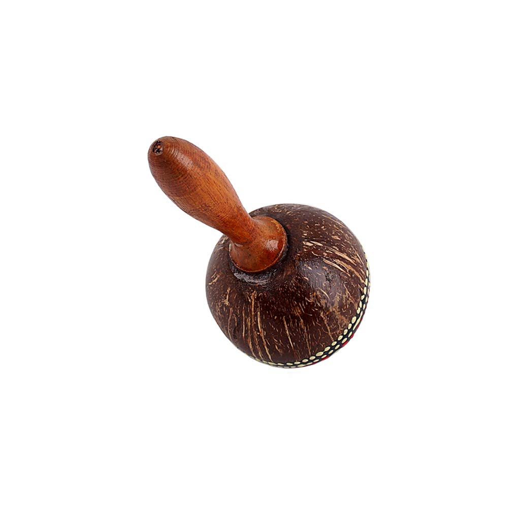 Premium Coconut Shell Sand Hammer Hand Rattle - Natural Percussion Instrument for Music Lovers, Kids & Therapists - Perfect for Rhythm Practice, Sound Therapy & Early Childhood Education
