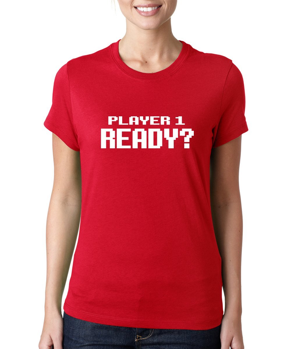 Player 1 Red T-Shirt for Men - Gaming Graphic Tee - Comfortable Cotton Shirt for Gamers, Esports Fans & Video Game Lovers - Perfect for Gaming Events, Conventions & Casual Wear