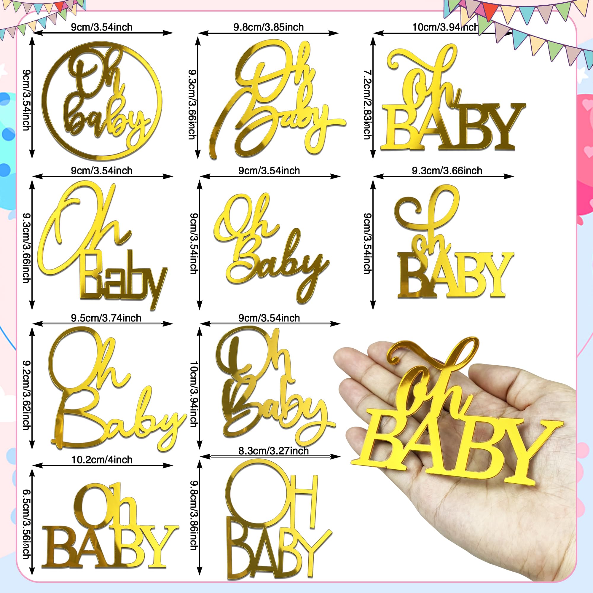10 PCS Gold 