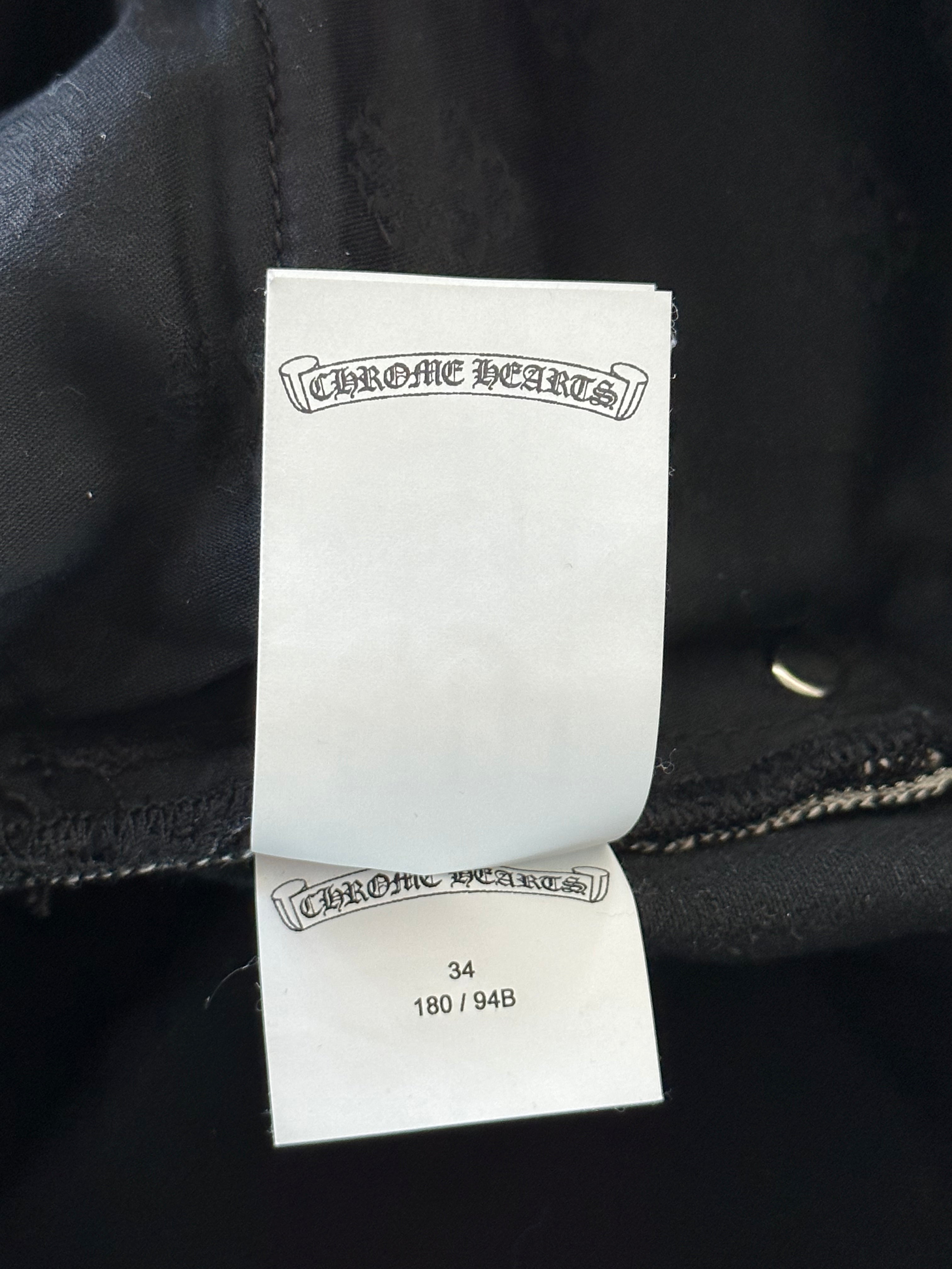 Chrome Hearts Black Pink Checkered Cross Patch Fleur Jeans - Stylish Distressed Denim for Women, Perfect for Casual Outfits & Streetwear Fashion
