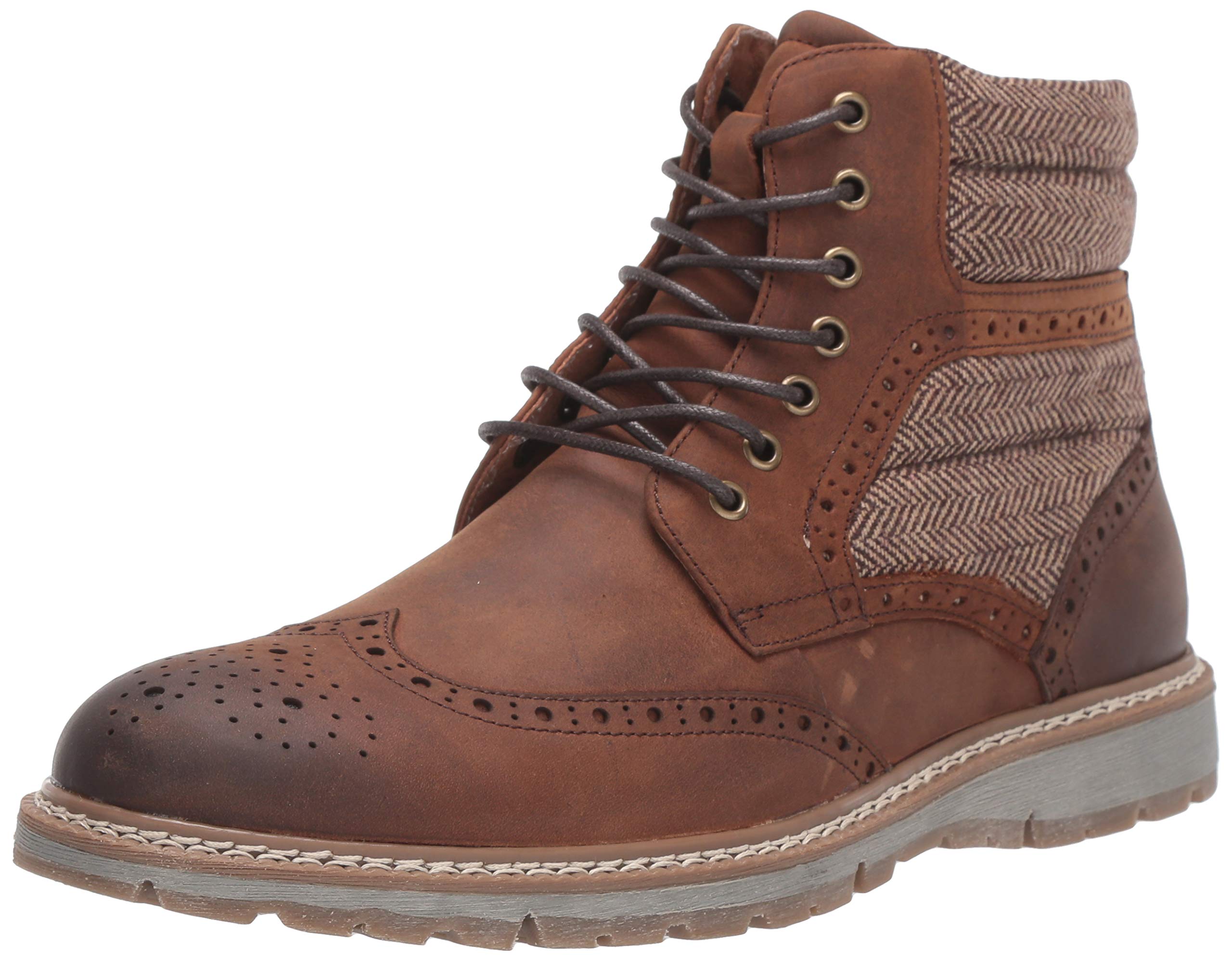 STACY ADAMS Men's Granger Wingtip Lace-up Boots - Classic Dress Shoes for Business, Wedding & Formal Occasions - Comfortable Leather Oxford Shoes for Men