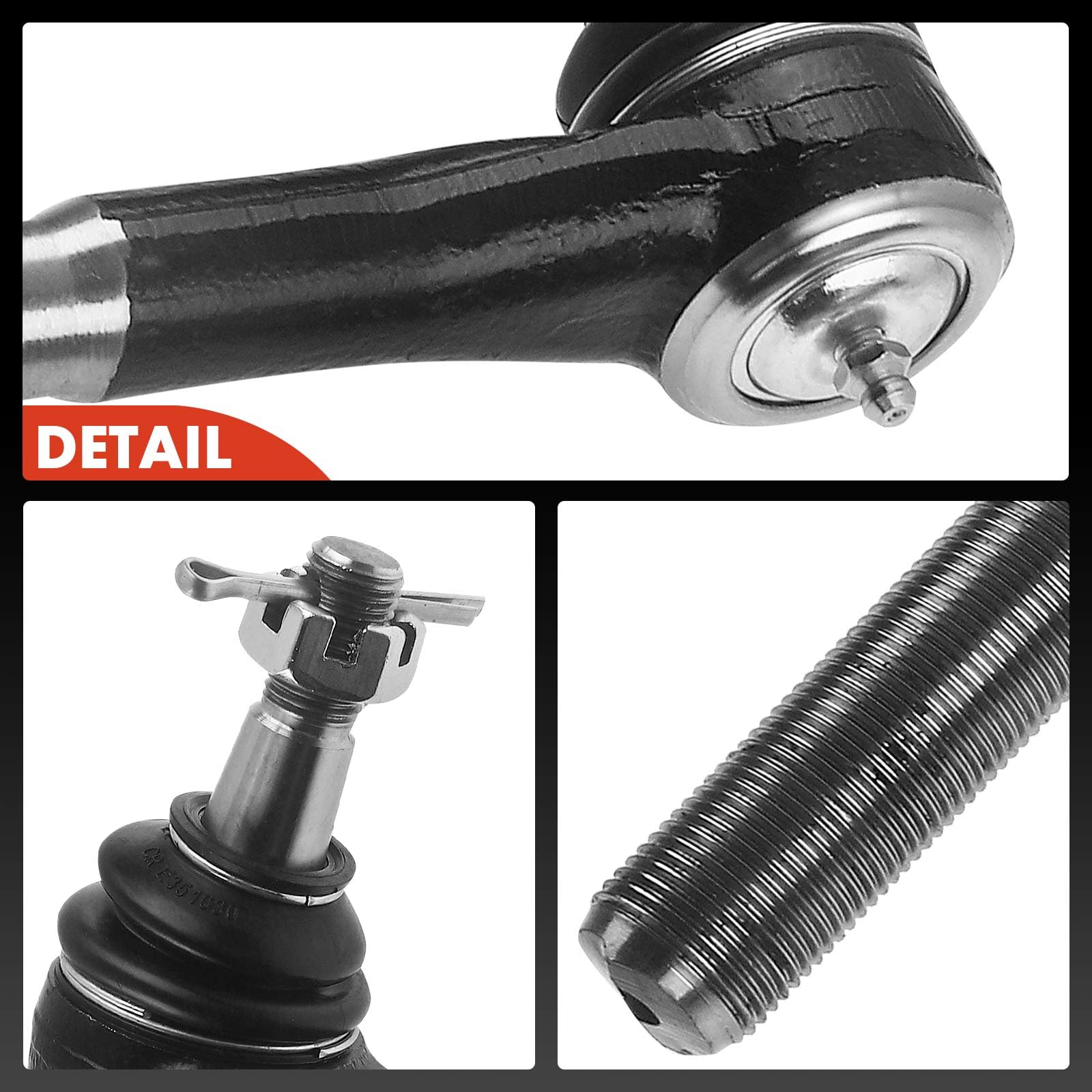 Premium Set of 4 Front Inner & Outer Tie Rod End Kit for Dodge Ram 1500 2000-2001, Ram 2500 2000-2002, Ram 3500 2000-2002 (RWD Only) - Heavy-Duty Suspension Replacement for Smooth Steering & Off-Road Performance