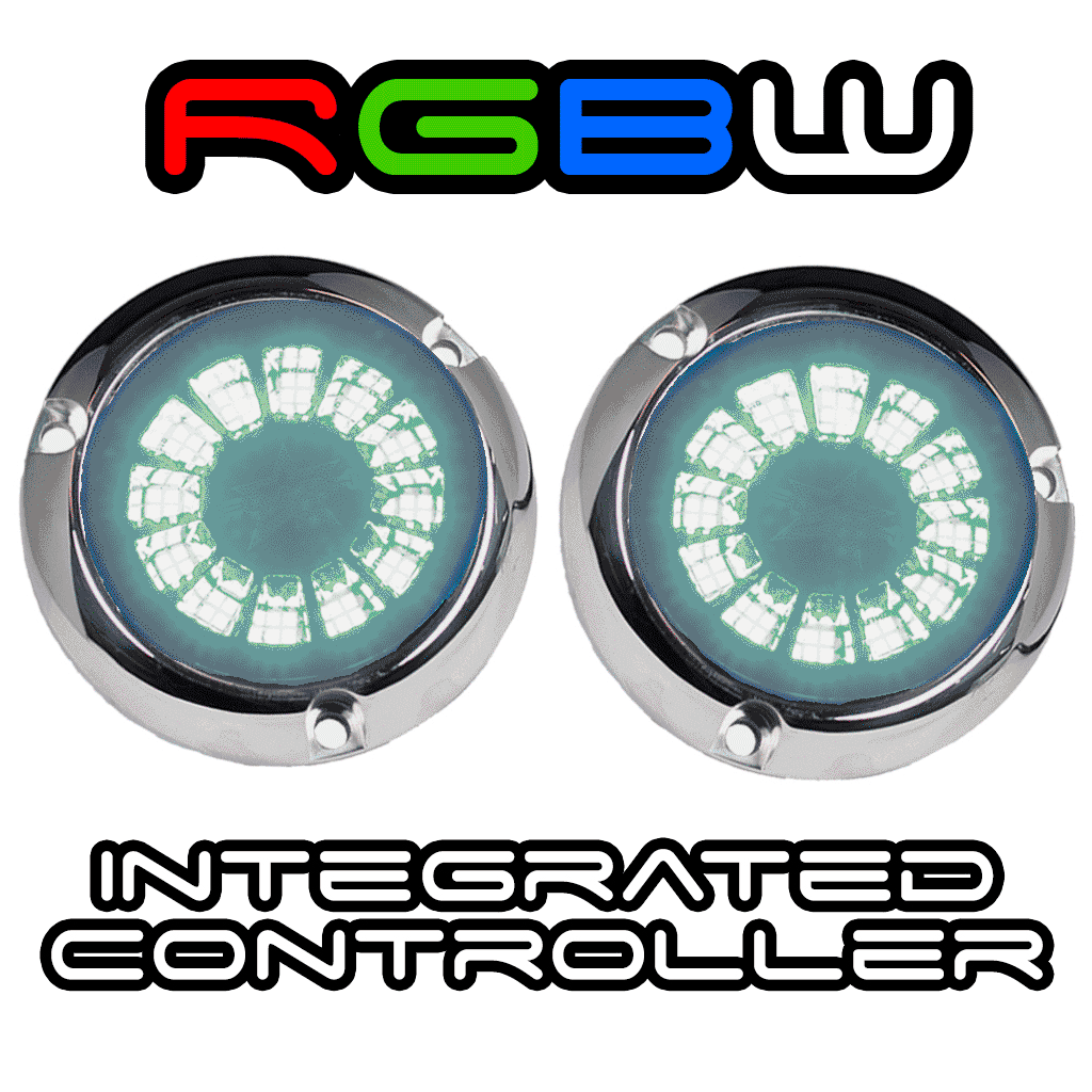 EPIK Underwater Transom Light with RGBW Internal Controller - Marine Boat LED Lighting for Nighttime Navigation & Dock Decoration