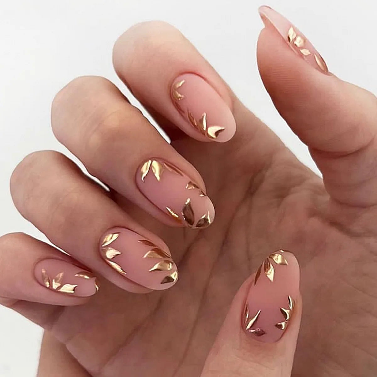 24Pcs Short Almond Press on Nails - Full Cover False Nails with Garden Flower Design, Colorful Wearable Manicure for Women & Girls | Perfect for Parties, Weddings, Daily Wear & Nail Art Enthusiasts