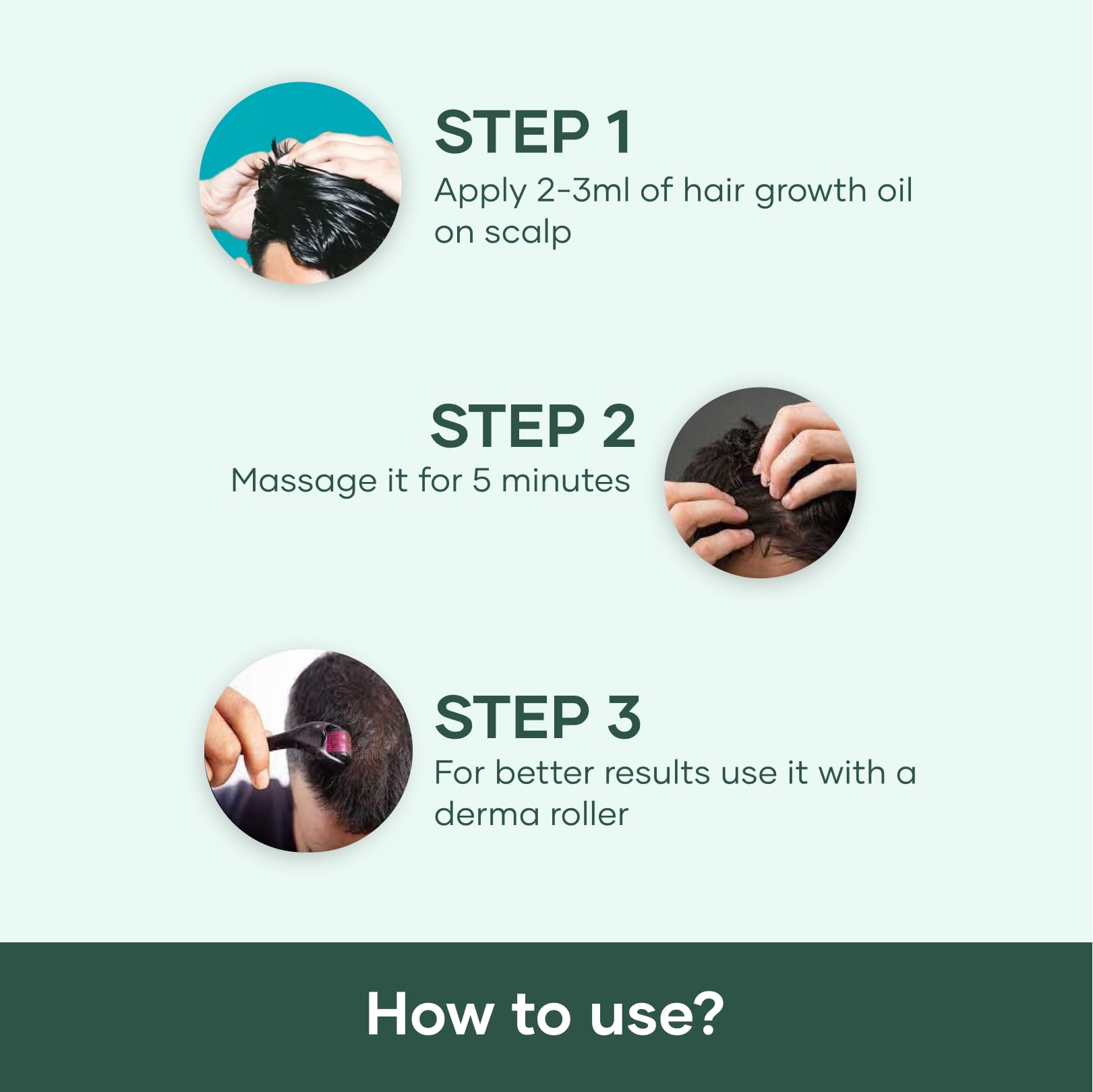 GHC Hair Growth Combo Pack - 200ml Hair Growth Oil & 0.5mm Dermaroller for Thicker Hair - Natural Hair Regrowth Treatment for Men & Women - Perfect for Home Scalp Care & Hair Loss Prevention