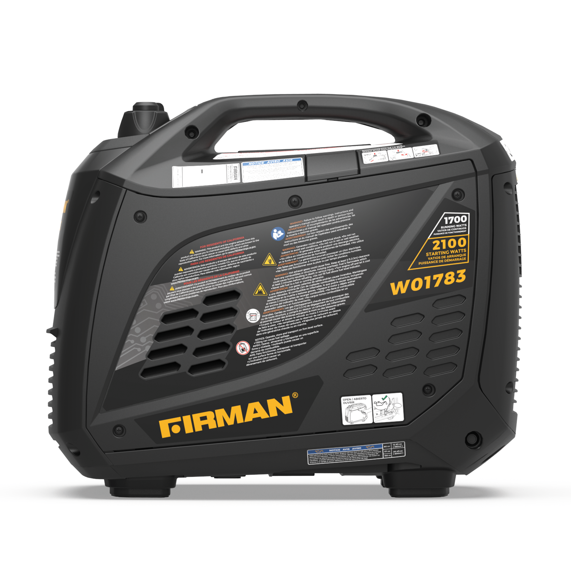 2100W Portable Inverter Generator with Recoil Start - Quiet, Lightweight Power for Camping, RV Trips & Emergency Backup