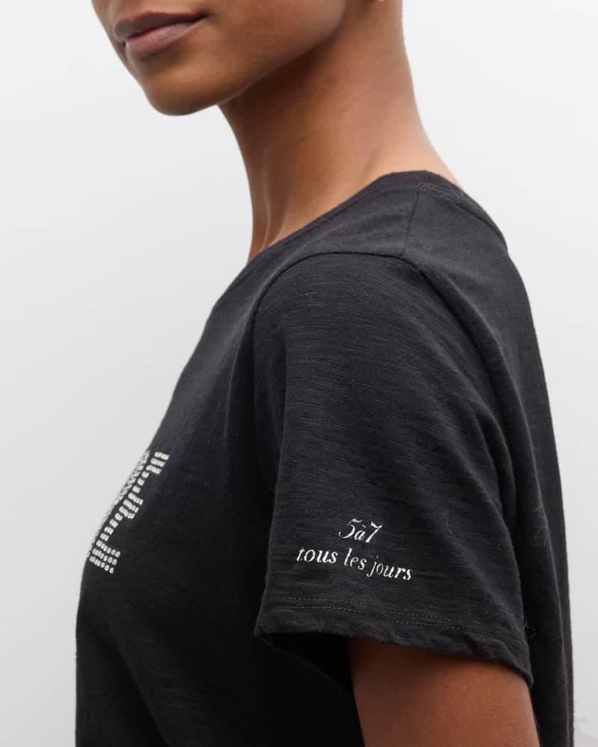 Cinq à Sept J'Adore Tee - Women's Trendy French-Inspired T-Shirt for Casual Wear & Night Out
