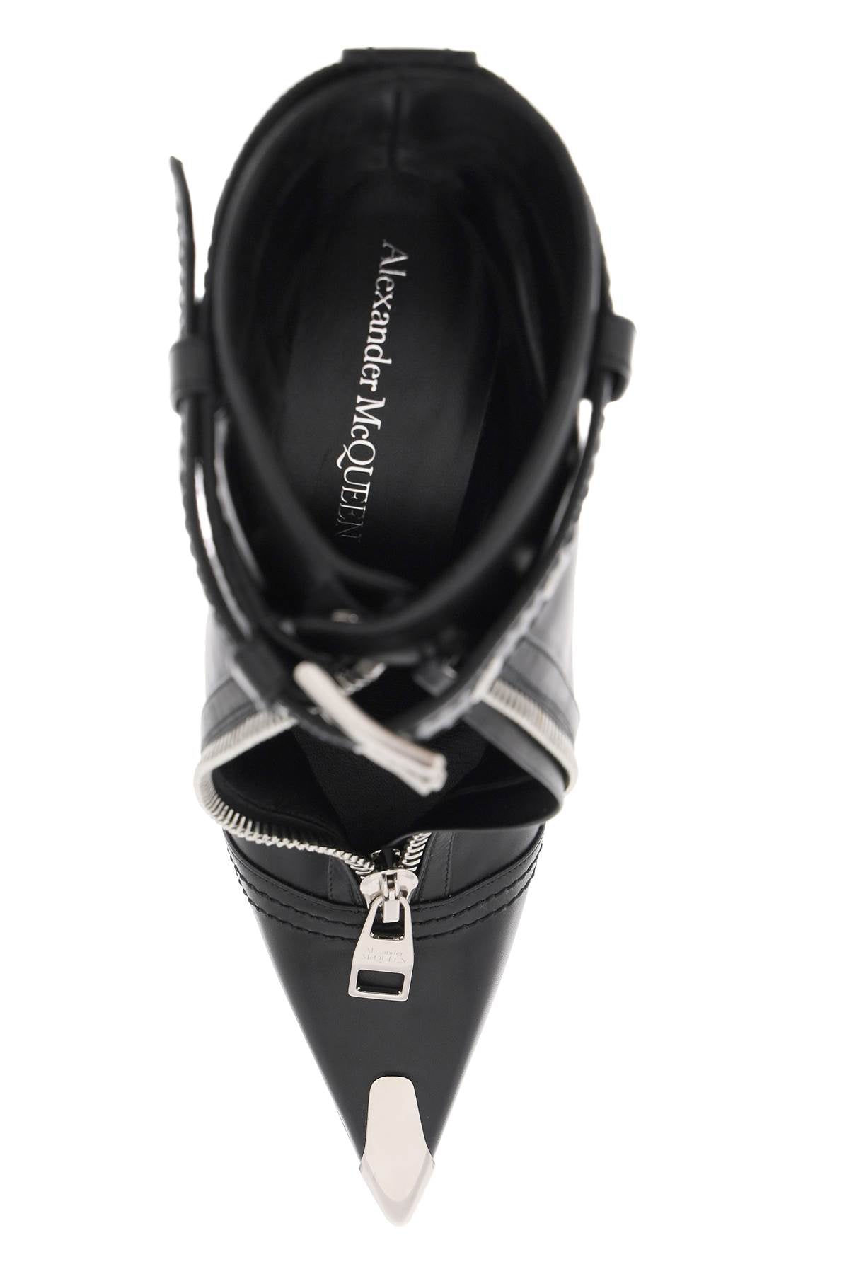 Alexander McQueen 'Slash Biker' Ankle Boots for Women - Stylish Leather Booties for Casual & Night Out - Perfect for Fall & Winter Fashion