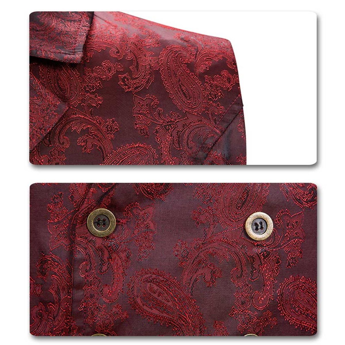 Elegant Maroon Paisley Floral Sleeveless Dress Vest for Women | Formal Tailcoat for Weddings, Parties & Special Occasions