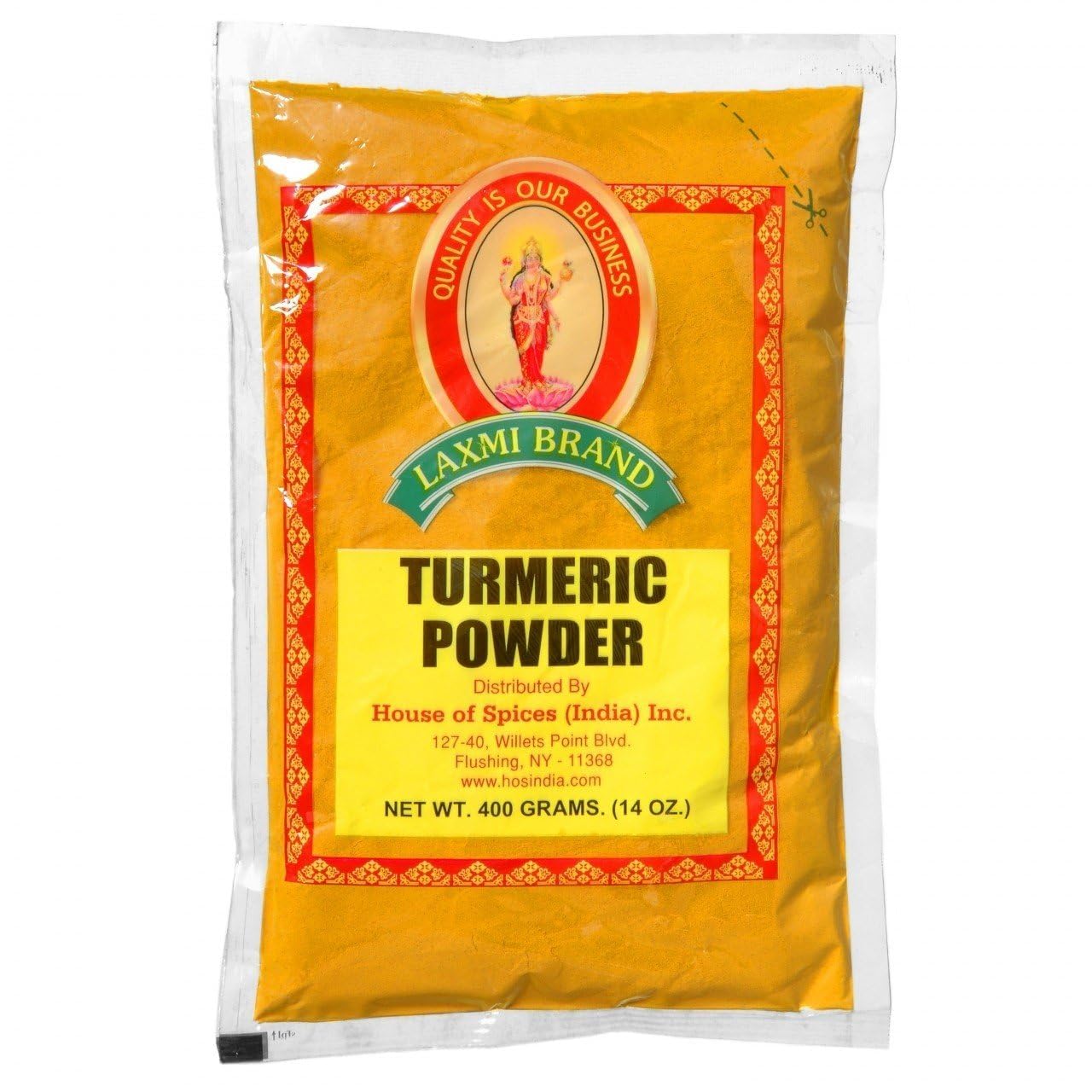 Laxmi Brand Premium Turmeric Powder 400g - 100% Pure Organic Haldi for Cooking, Golden Milk & Skincare | Indian Spice for Curry, Tea & Natural Remedies