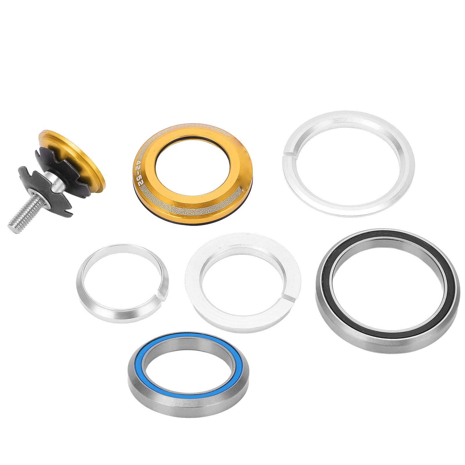 Minifinker Bike Bearing Bowl Set - Waterproof Double Bearing Bicycle Headset with Dustproof Design for Smooth Cycling (Gold) | Perfect for Mountain Bikes, Road Bikes & BMX Maintenance