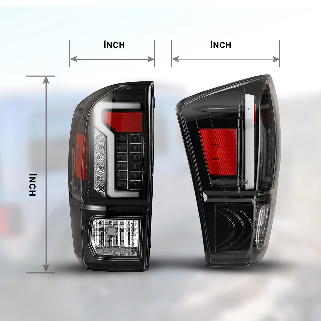 Nixon Offroad LED Tail Lights for 2016-2021 Toyota Tacoma - Clear Lens Brake Lights with Turn Signal & DRL - Plug and Play Replacement for Driver & Passenger Side - Perfect for Off-Roading, Night Driving & Truck Customization