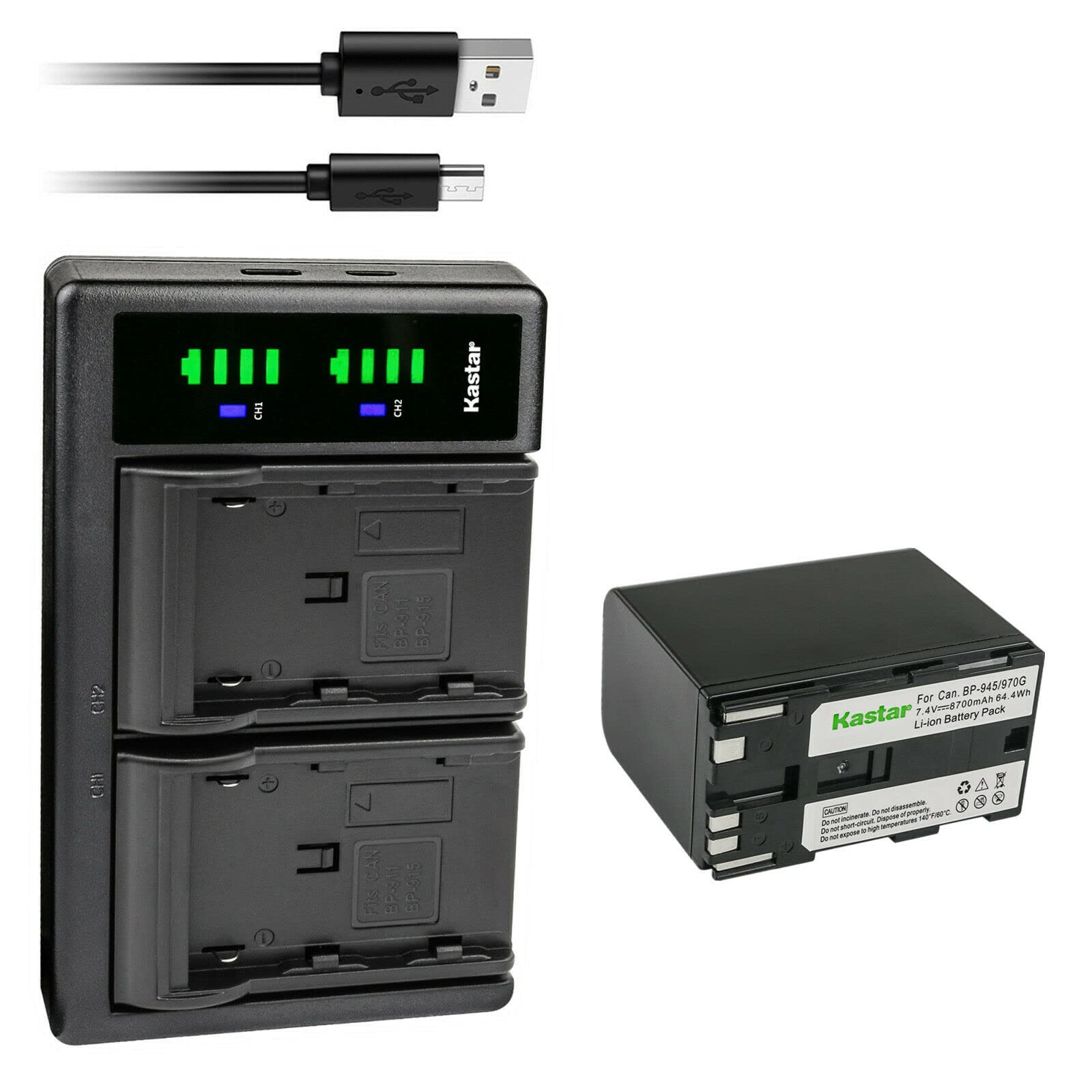 Kastar 1-Pack LP-E6N Battery & LTD2 USB Charger Replacement for Canon EOS C100 Mark II, C300, C500, ES50-ES75, ES300V-ES520A Cameras - Perfect for Filmmaking, Photography & On-the-Go Charging