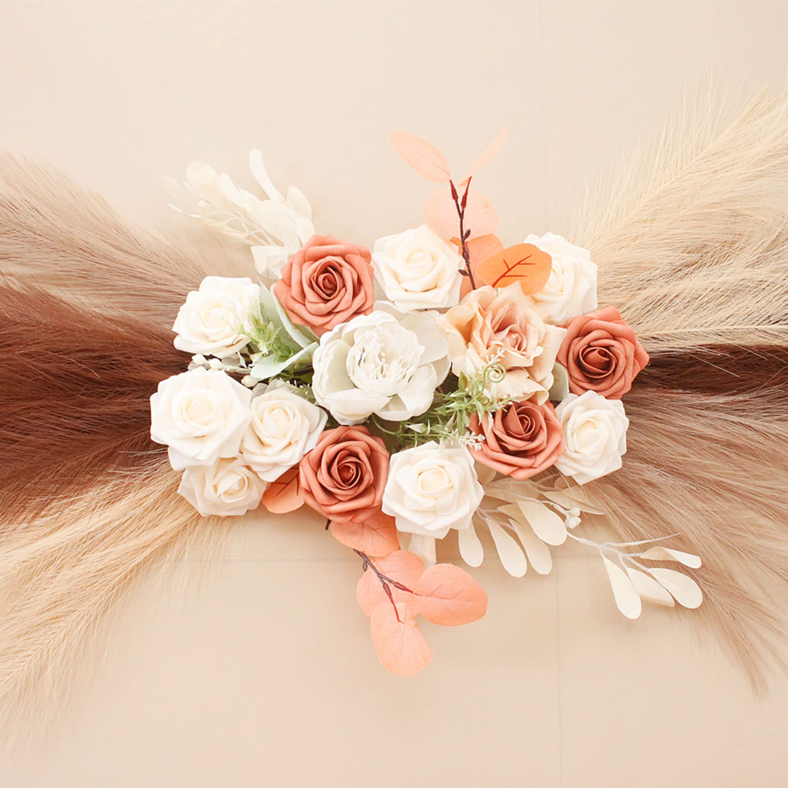 MSUIINT 2-Pack Artificial Wedding Arch Flowers Swag - 31