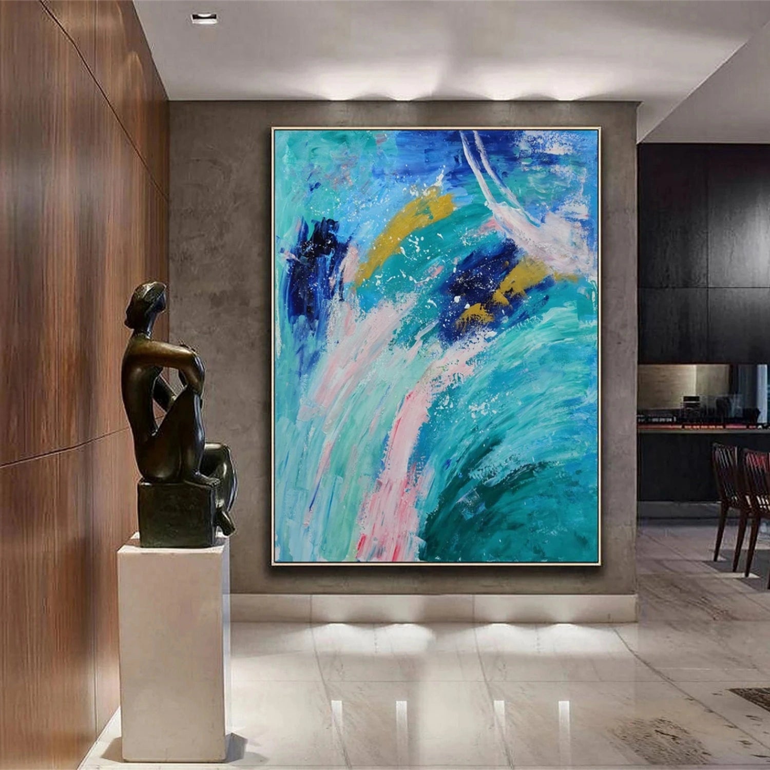Abstract Painting #AB 289 - Modern Wall Art for Living Room, Bedroom & Office Decor - Handmade Canvas Artwork